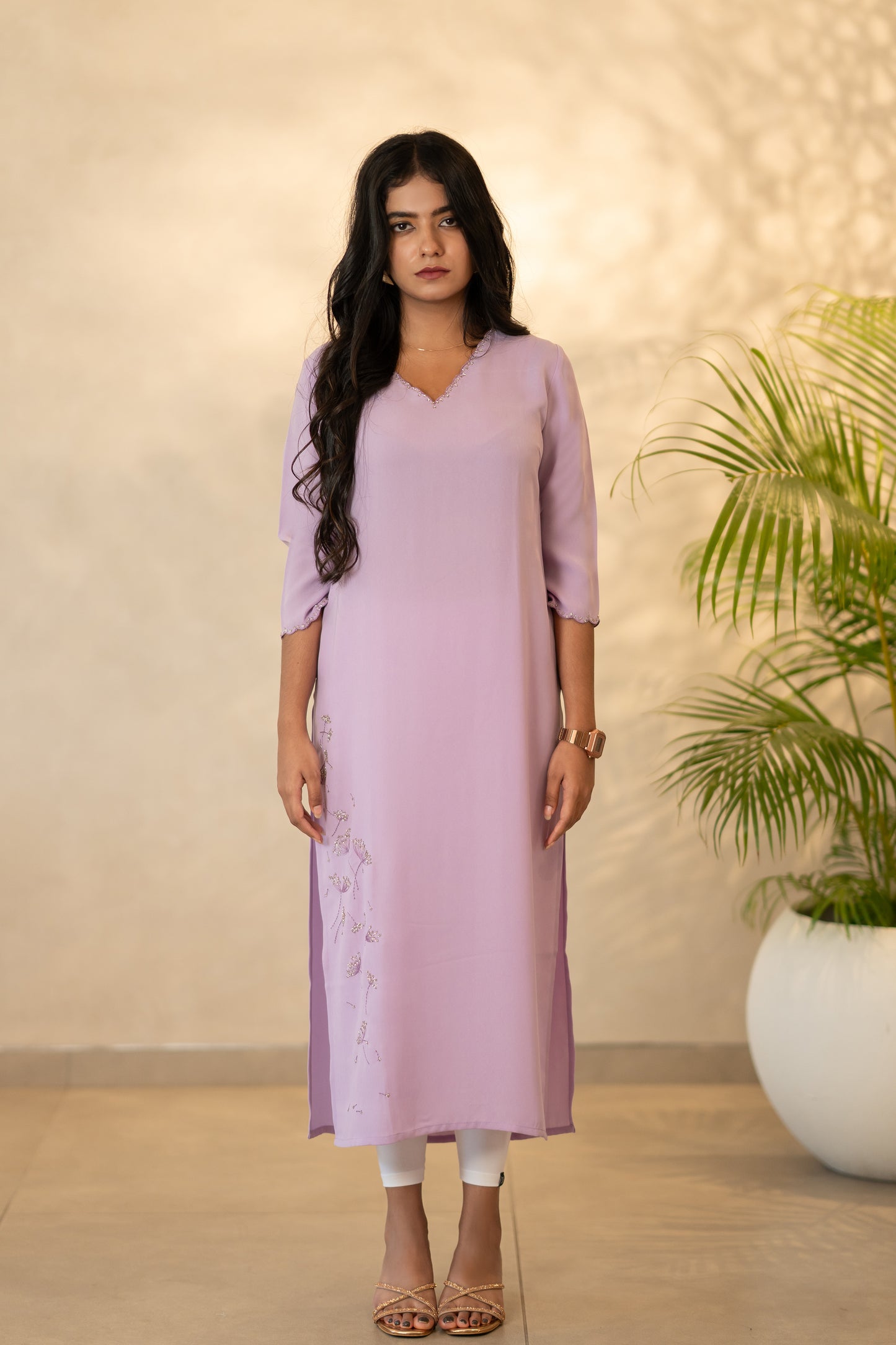 Lavender Georgette Kurti