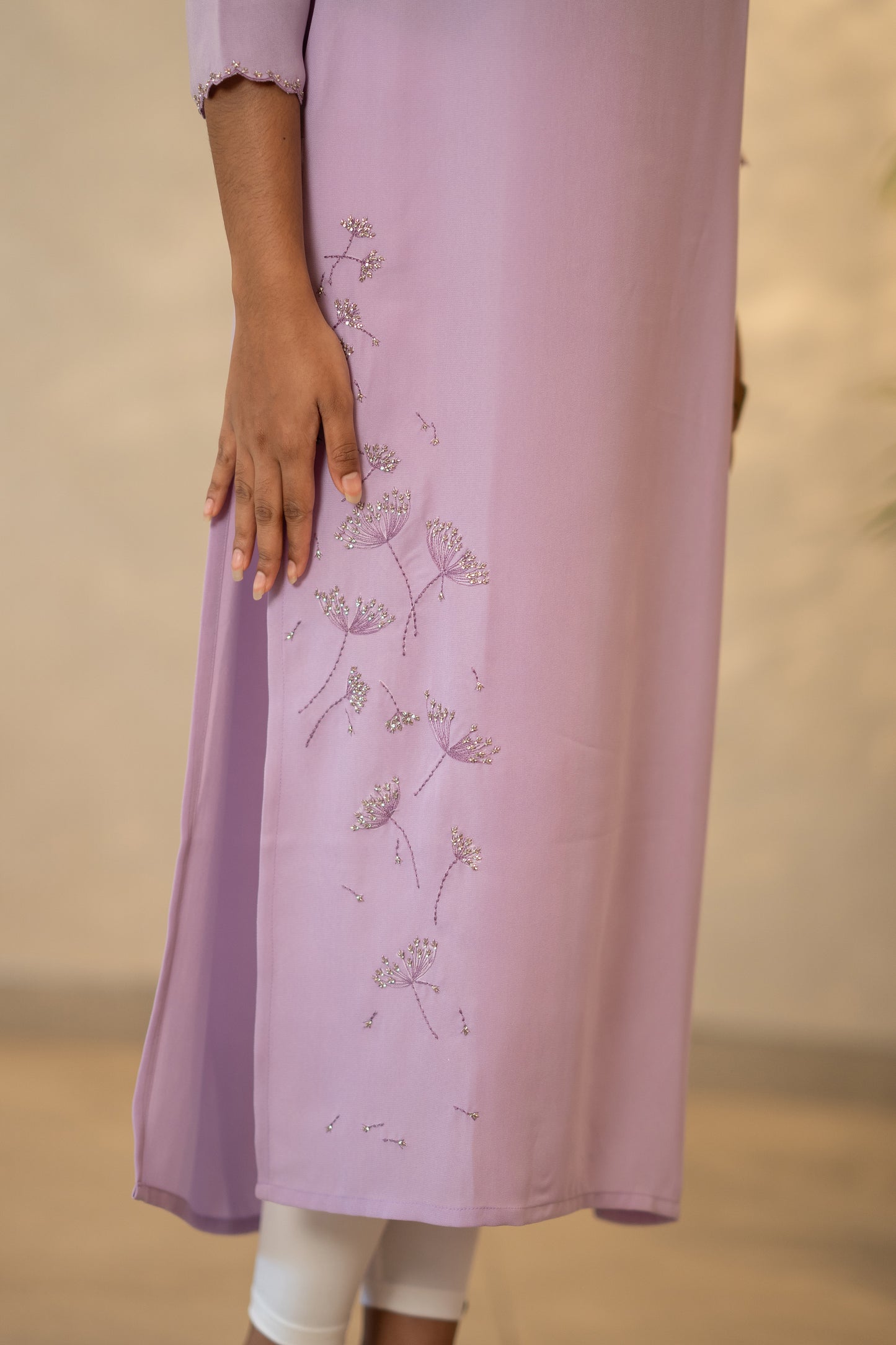 Lavender Georgette Kurti