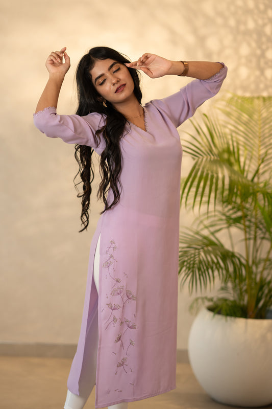 Lavender Georgette Kurti