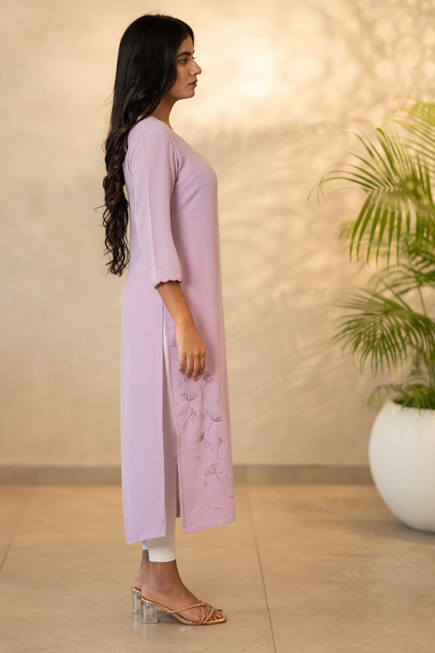 Lavender Georgette Kurti