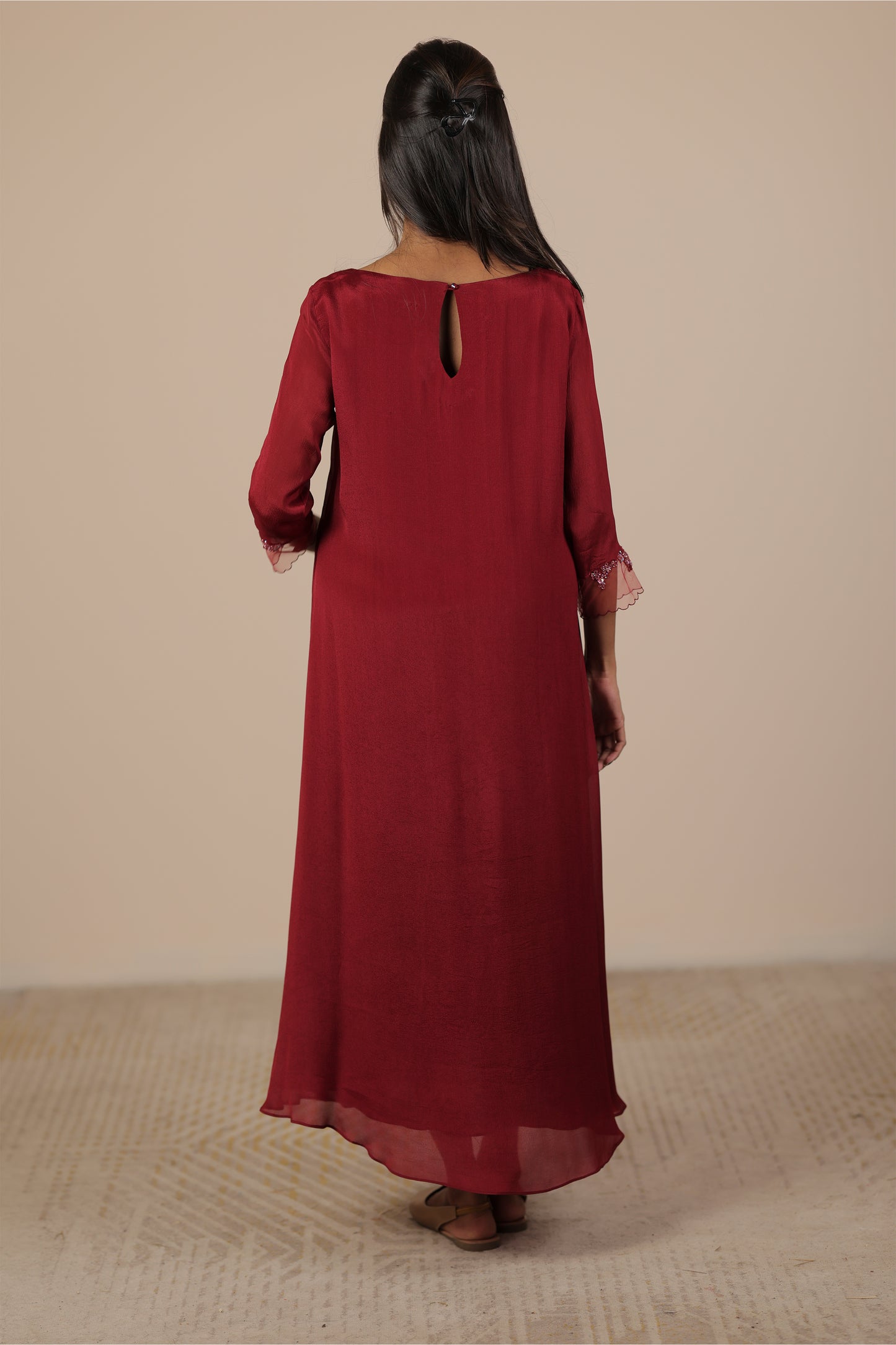 Meroon georgette kurti