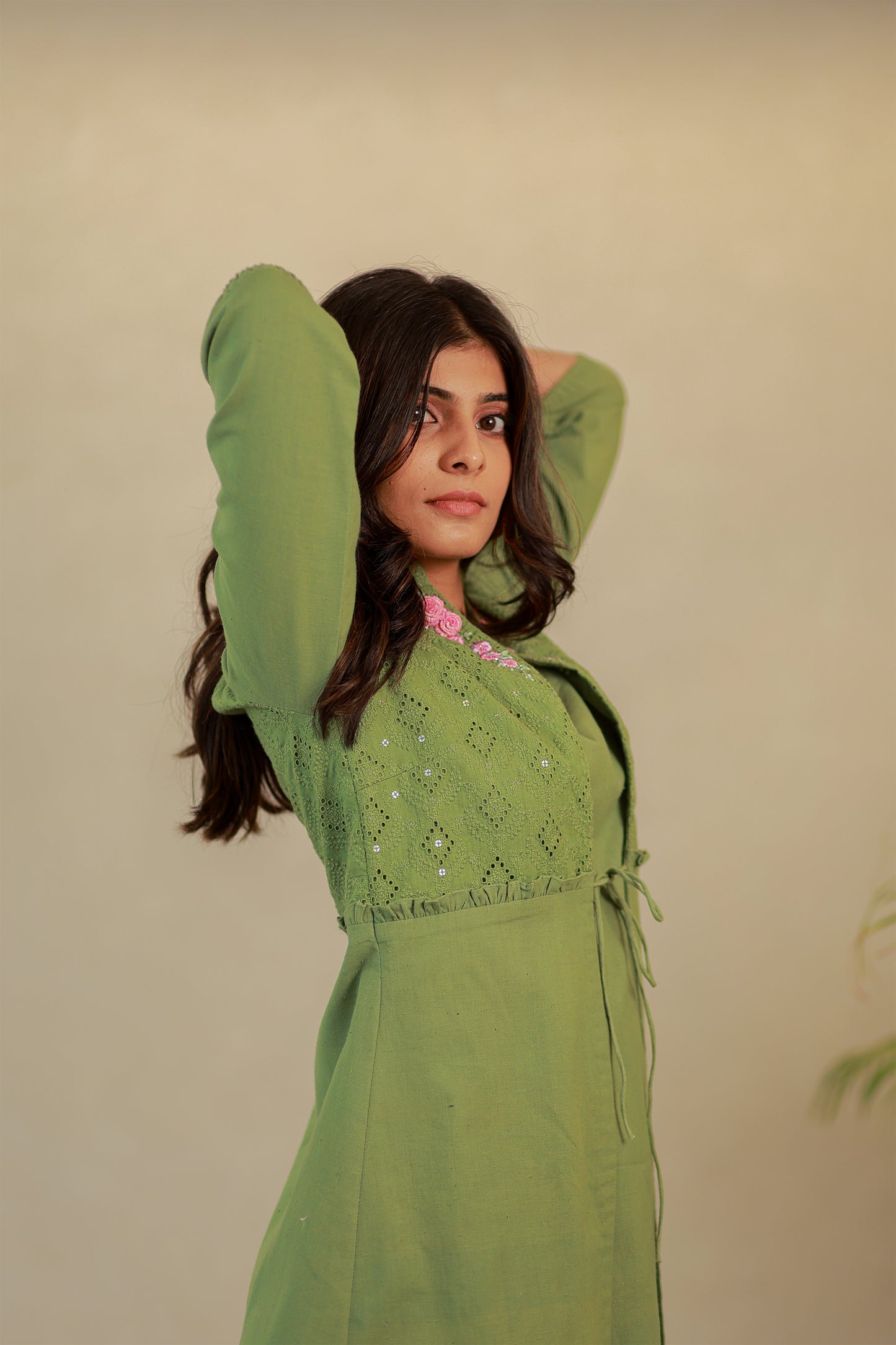 Leaf Green Cotton Kurti