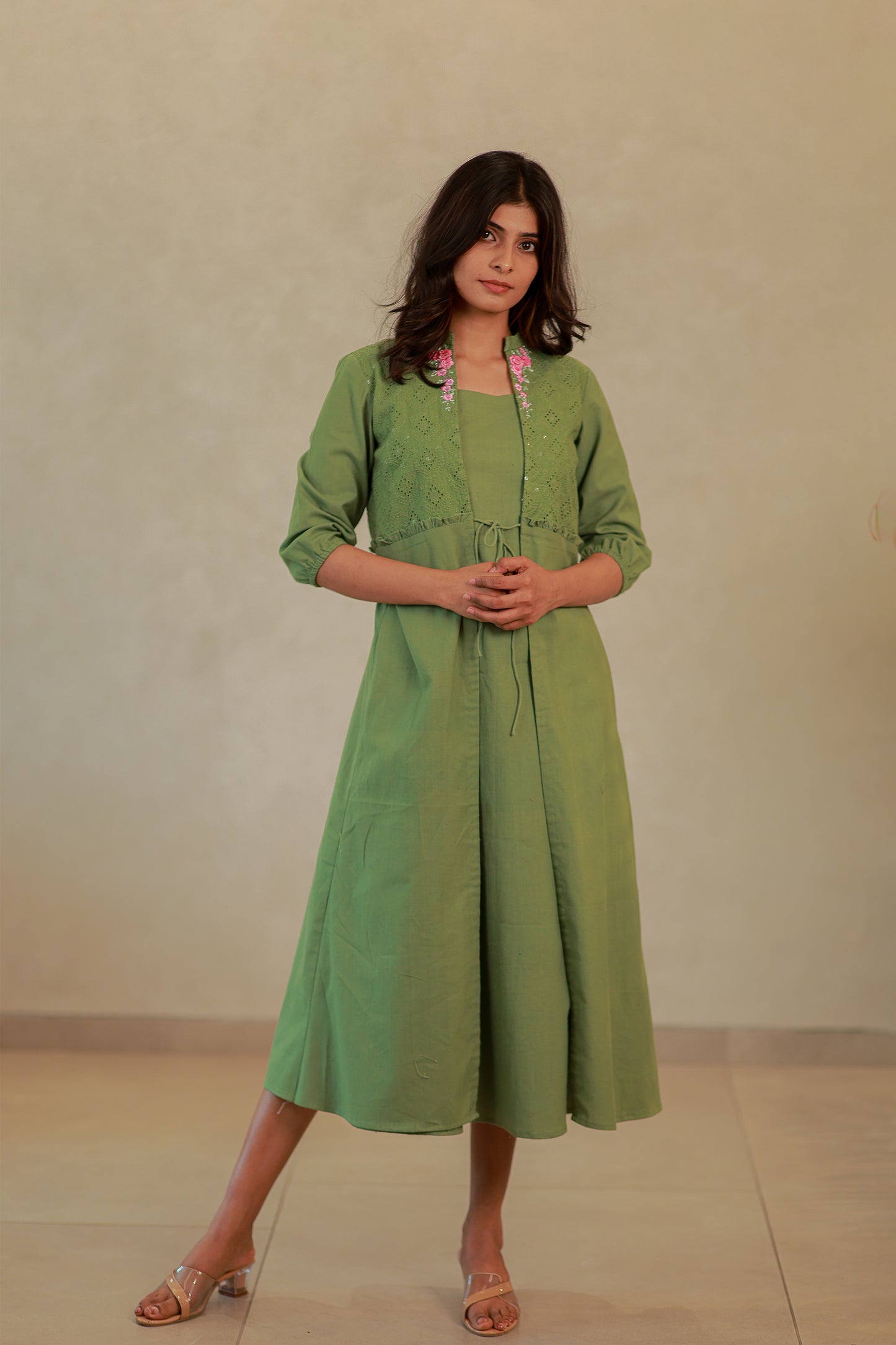 Leaf Green Cotton Kurti