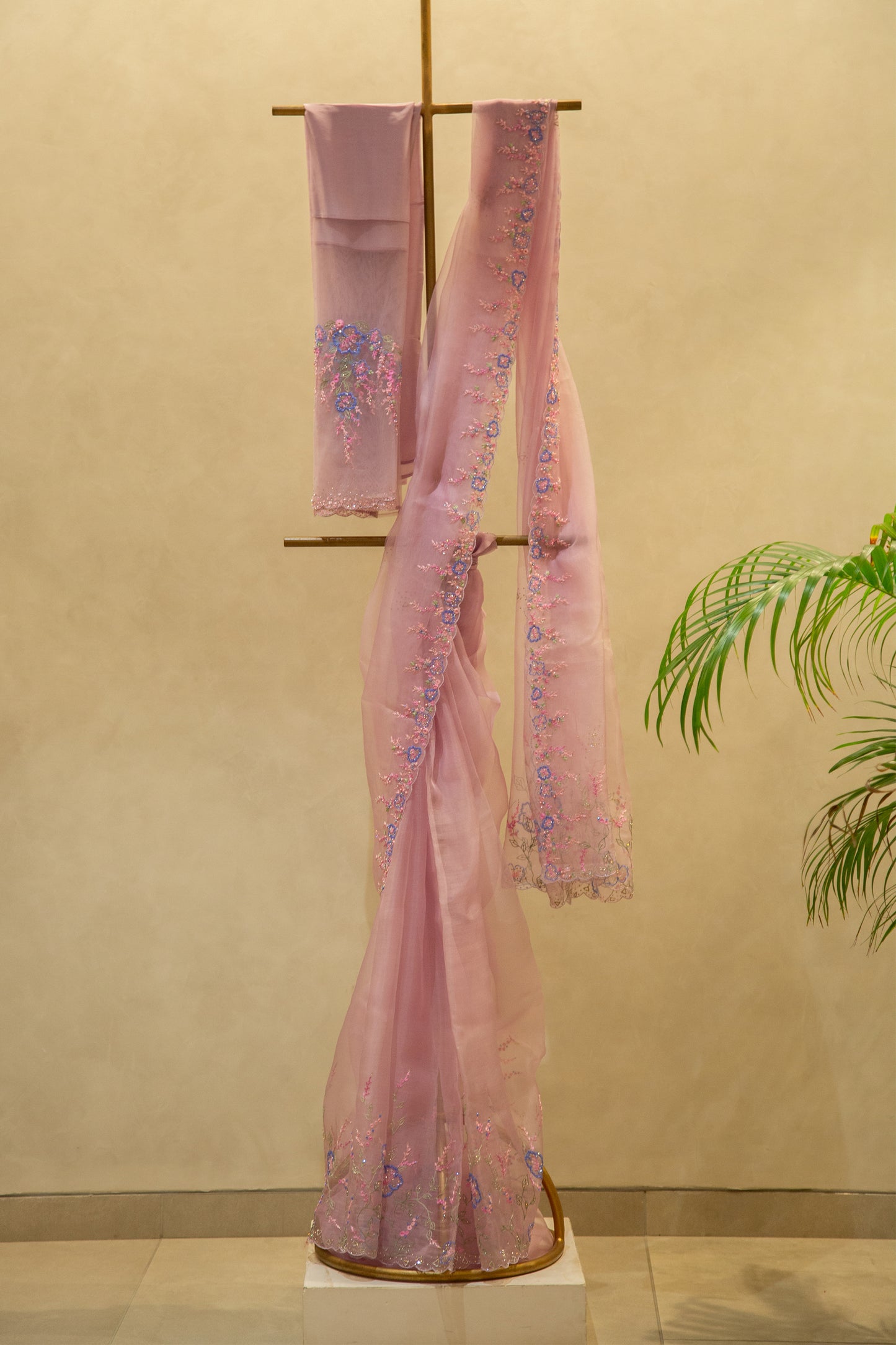 CAMEO PINK ORGANZA SAREE