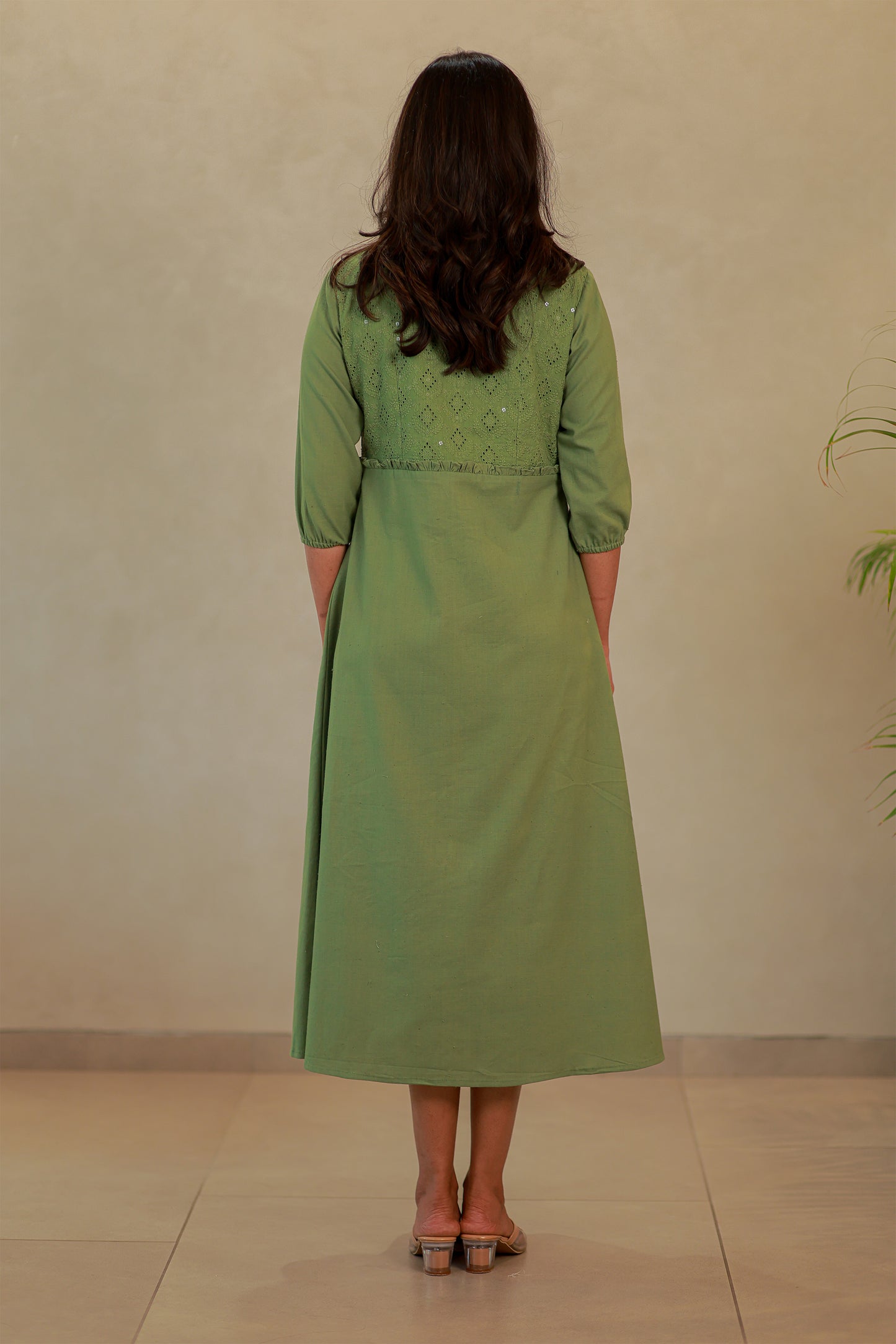 Leaf Green Cotton Kurti