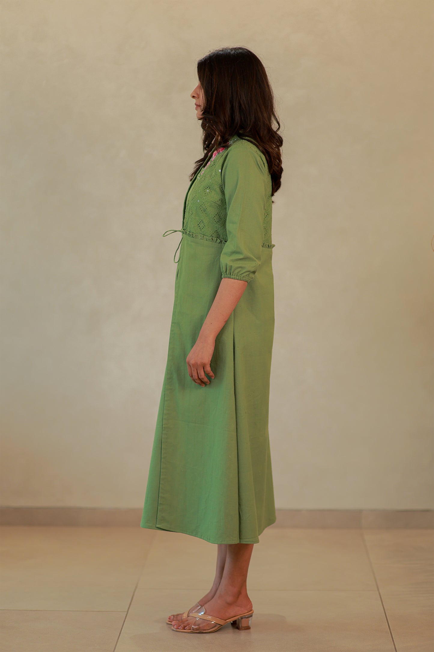 Leaf Green Cotton Kurti