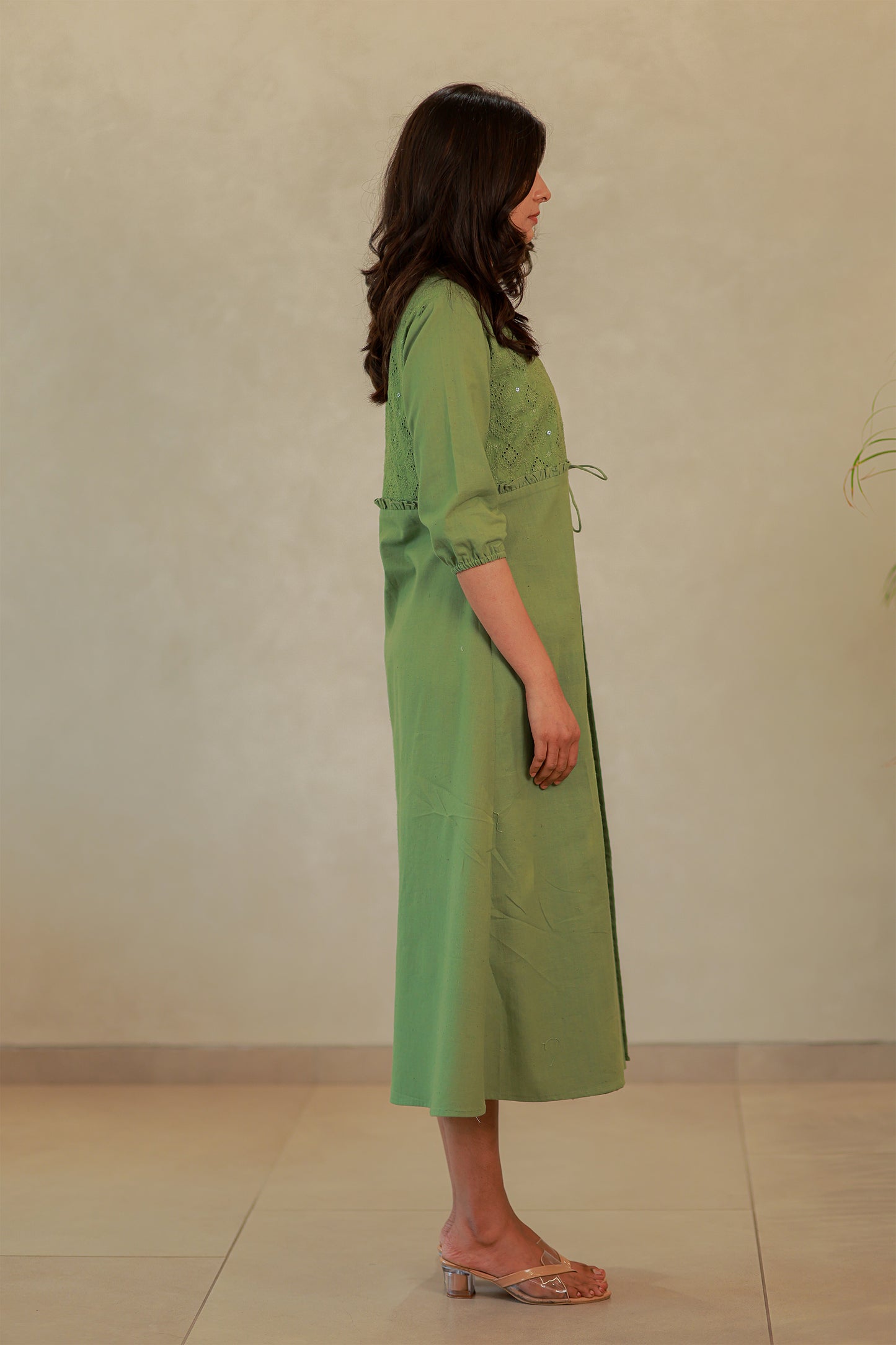 Leaf Green Cotton Kurti