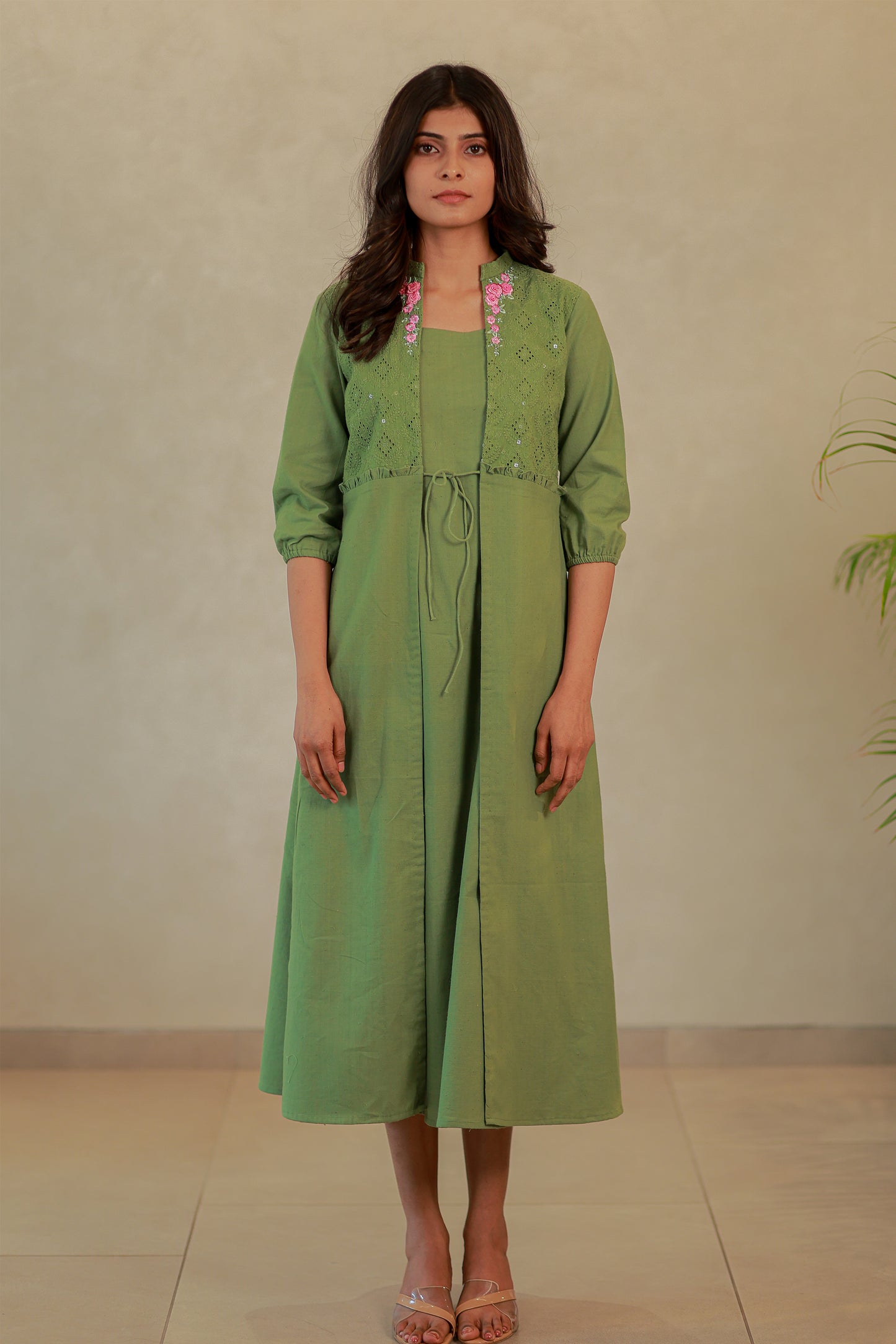 Leaf Green Cotton Kurti