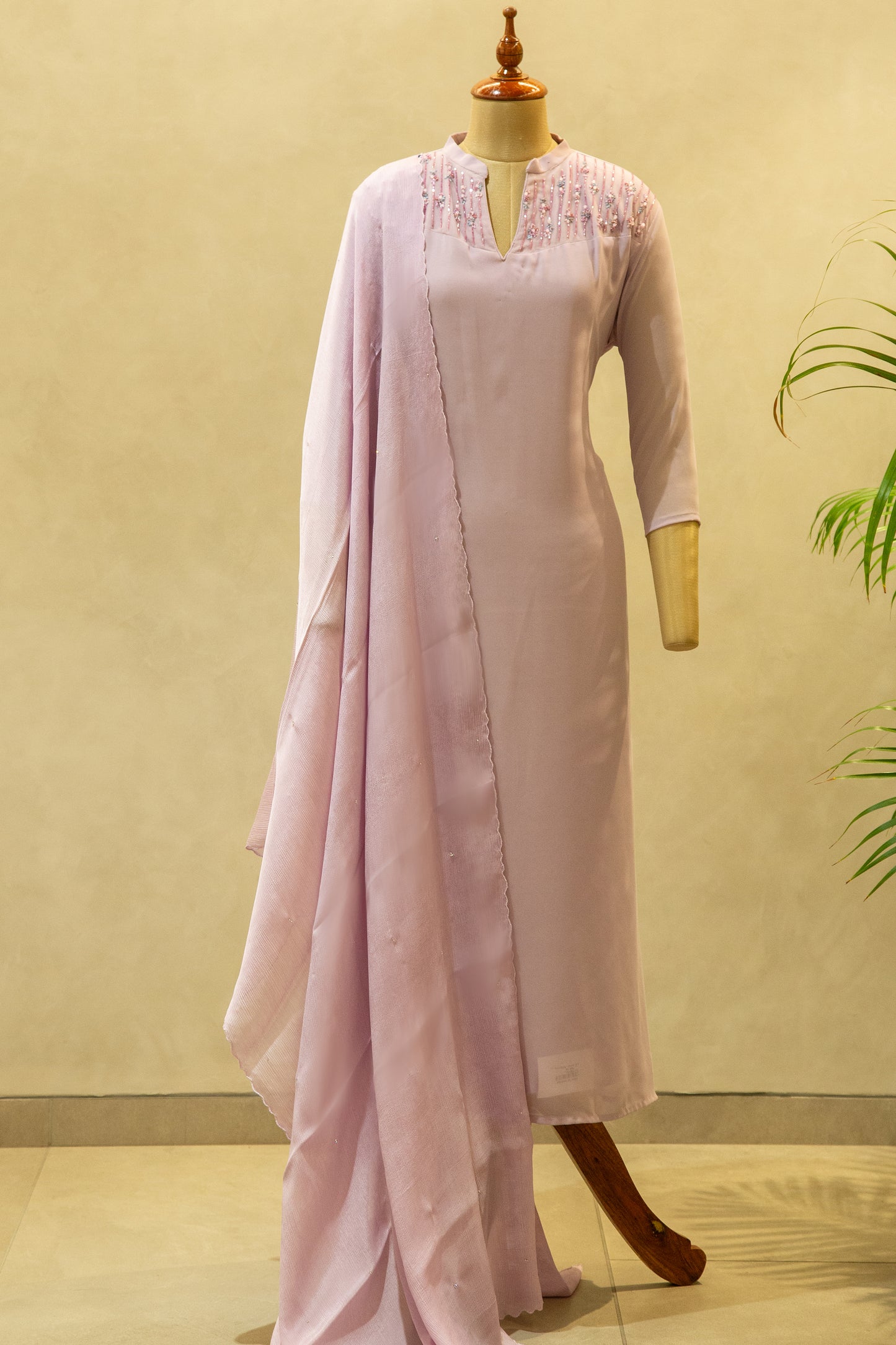 Light Lavender  Semi Stitched Salwar Set