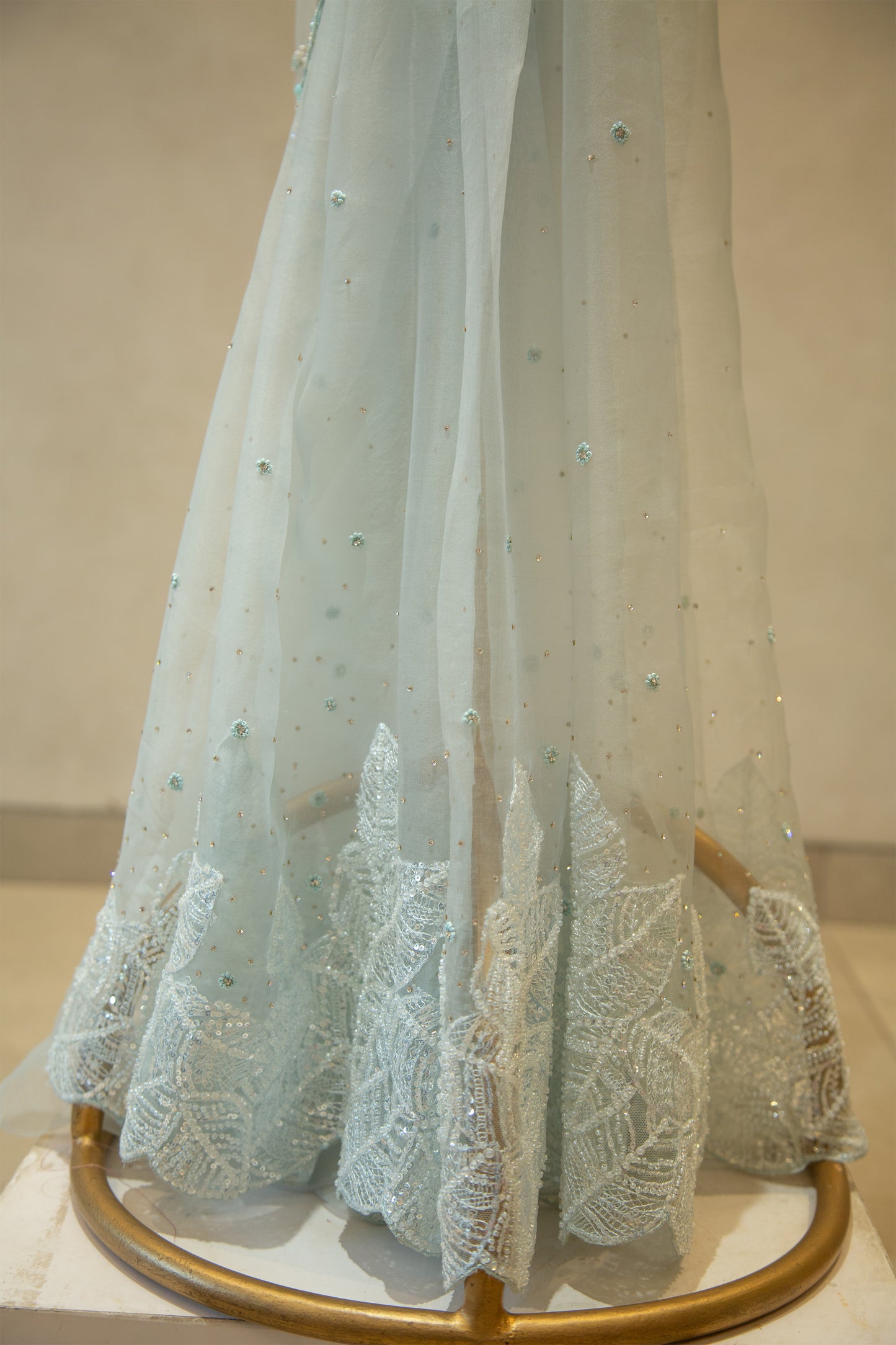 Powder Blue organza saree