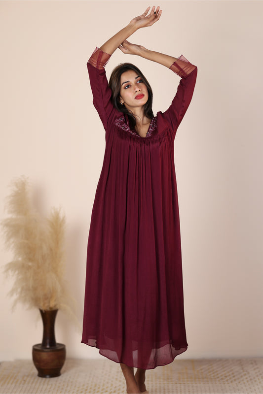 Dark purple Chinnon kurti