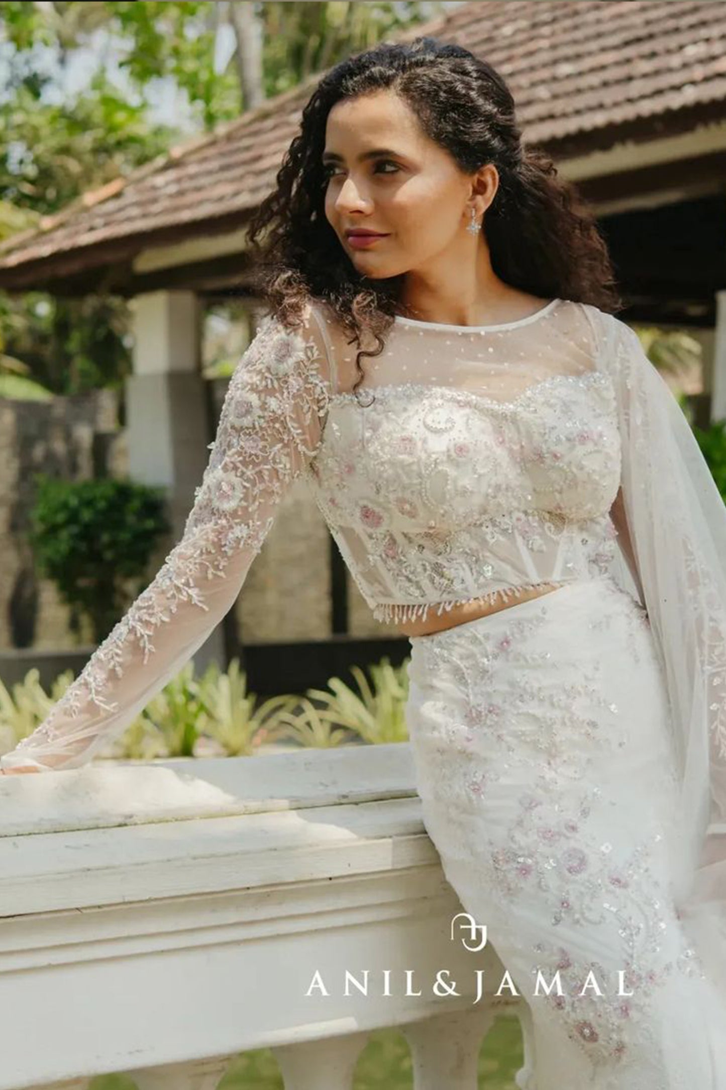 Paris white Chantelle lace lehenga