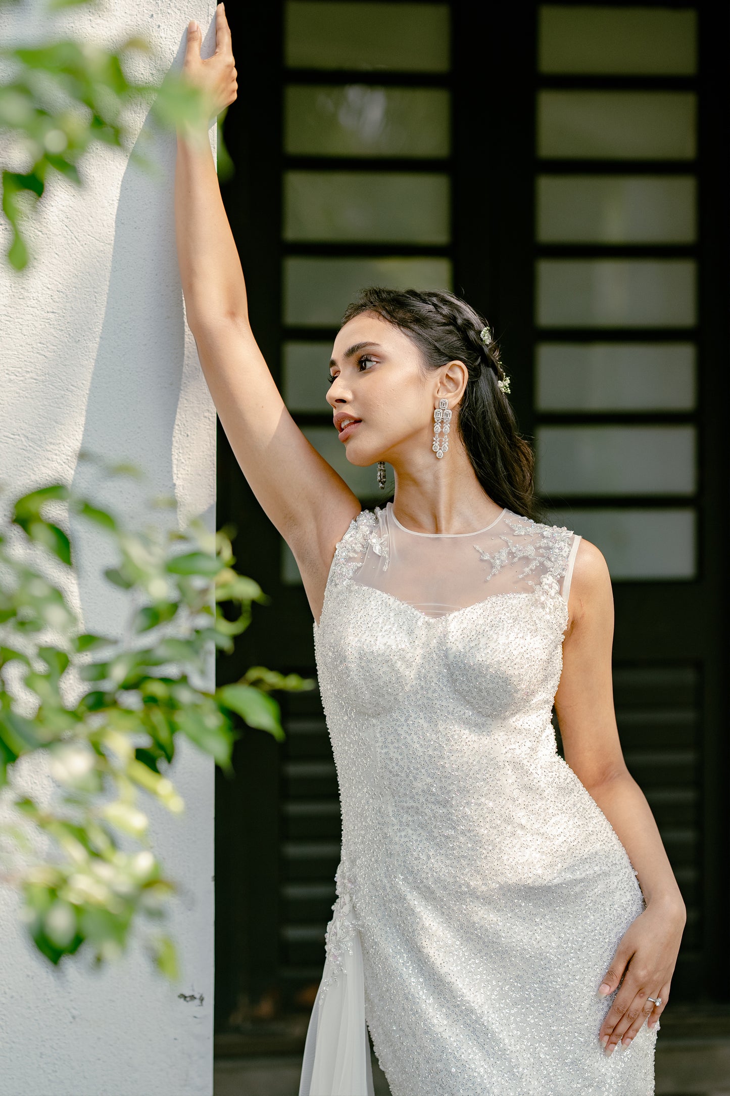 Paris white hand-embroidery wedding gown