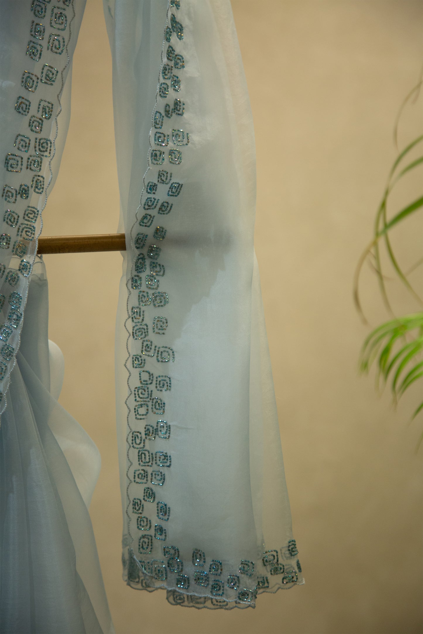 Powder Blue Organza Saree