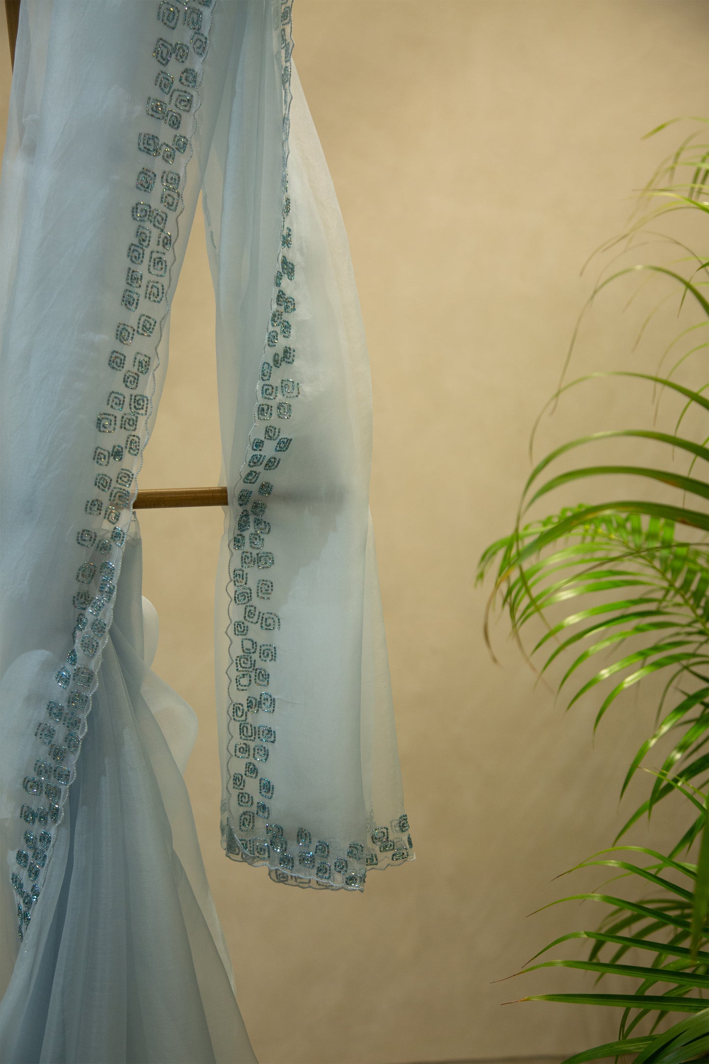 Powder Blue Organza Saree