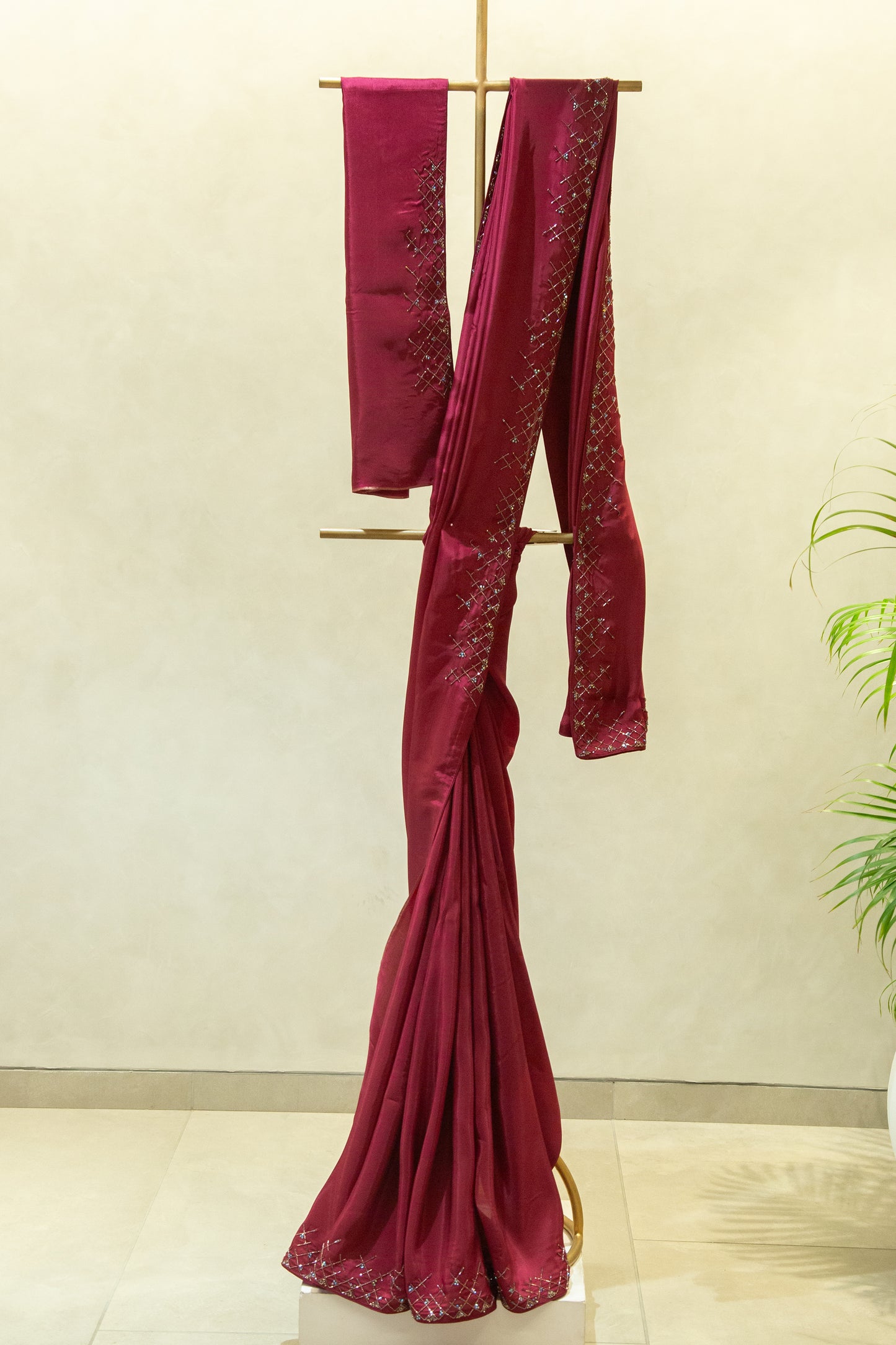 Hand Embroidered Uppada Silk Saree