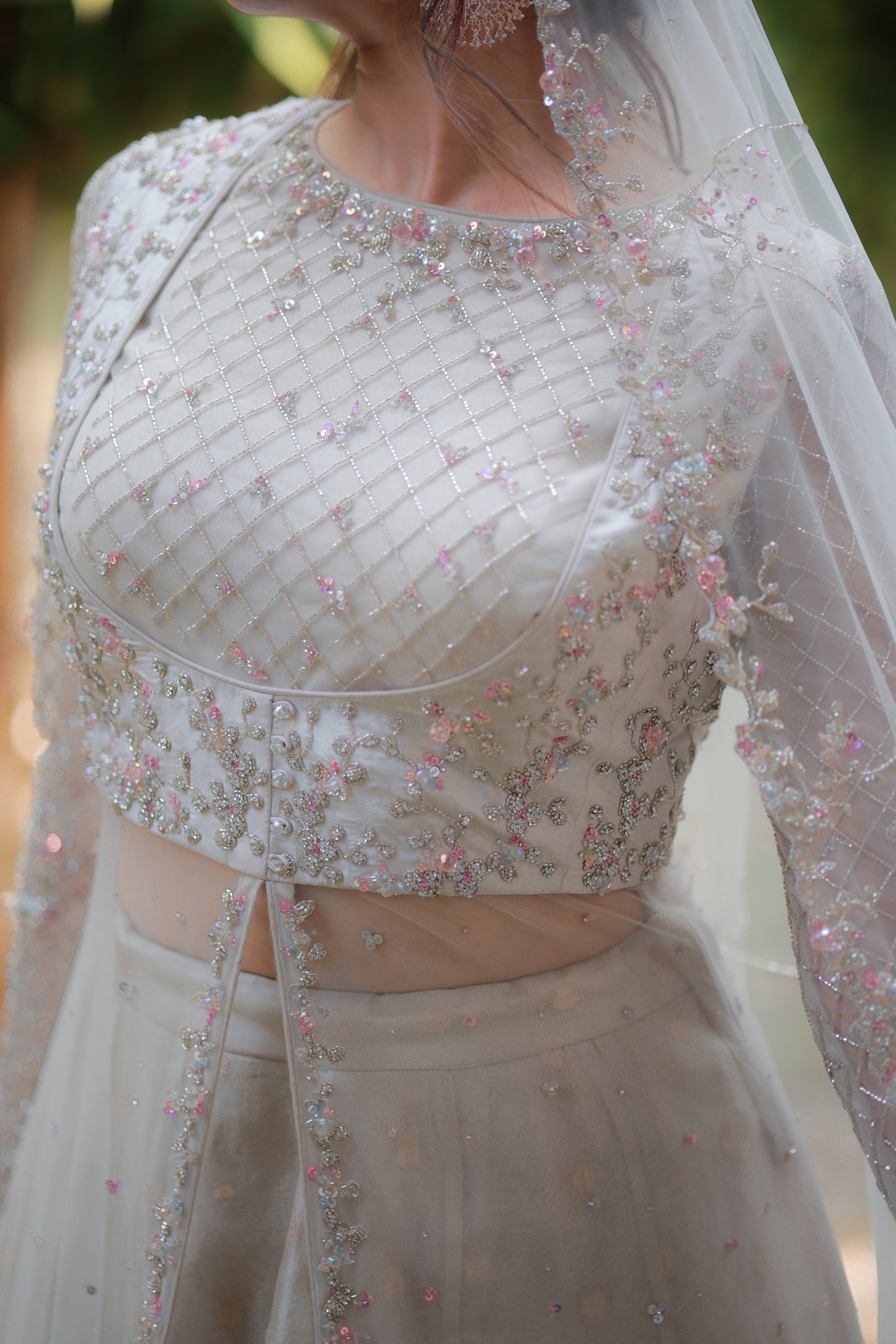 Paris handcrafted bridal lehenga