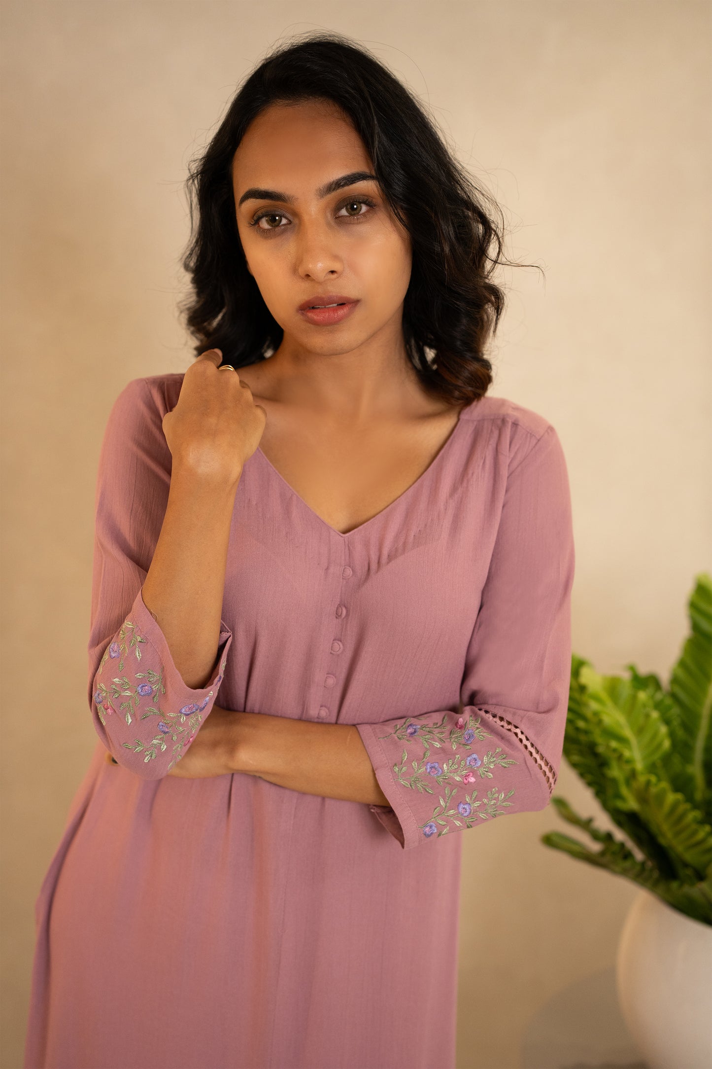 Peach Rayon Kurti