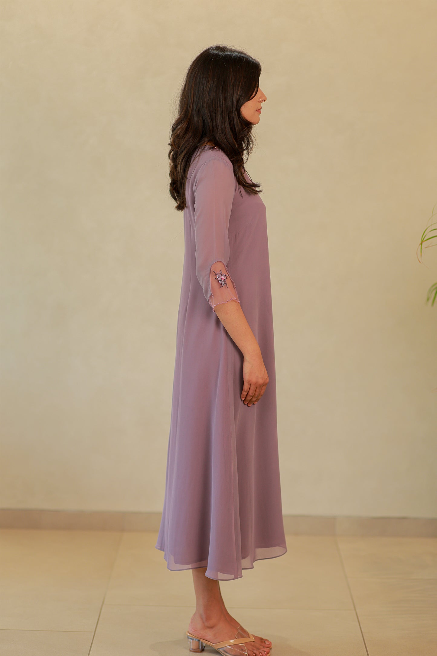 Dull purple georgette Kurti