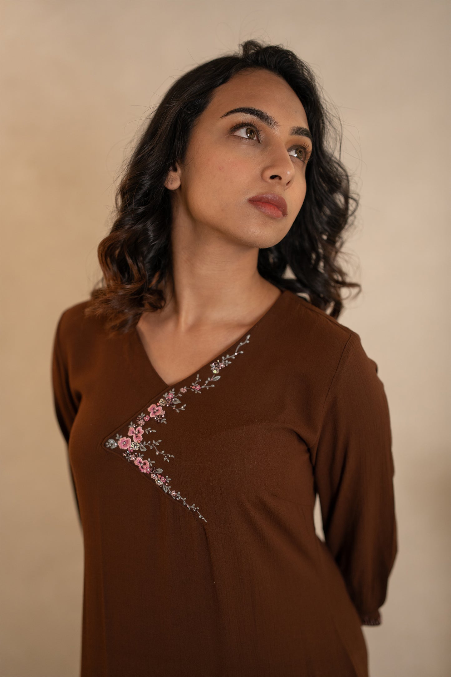 Coffee Brown Rayon kurti