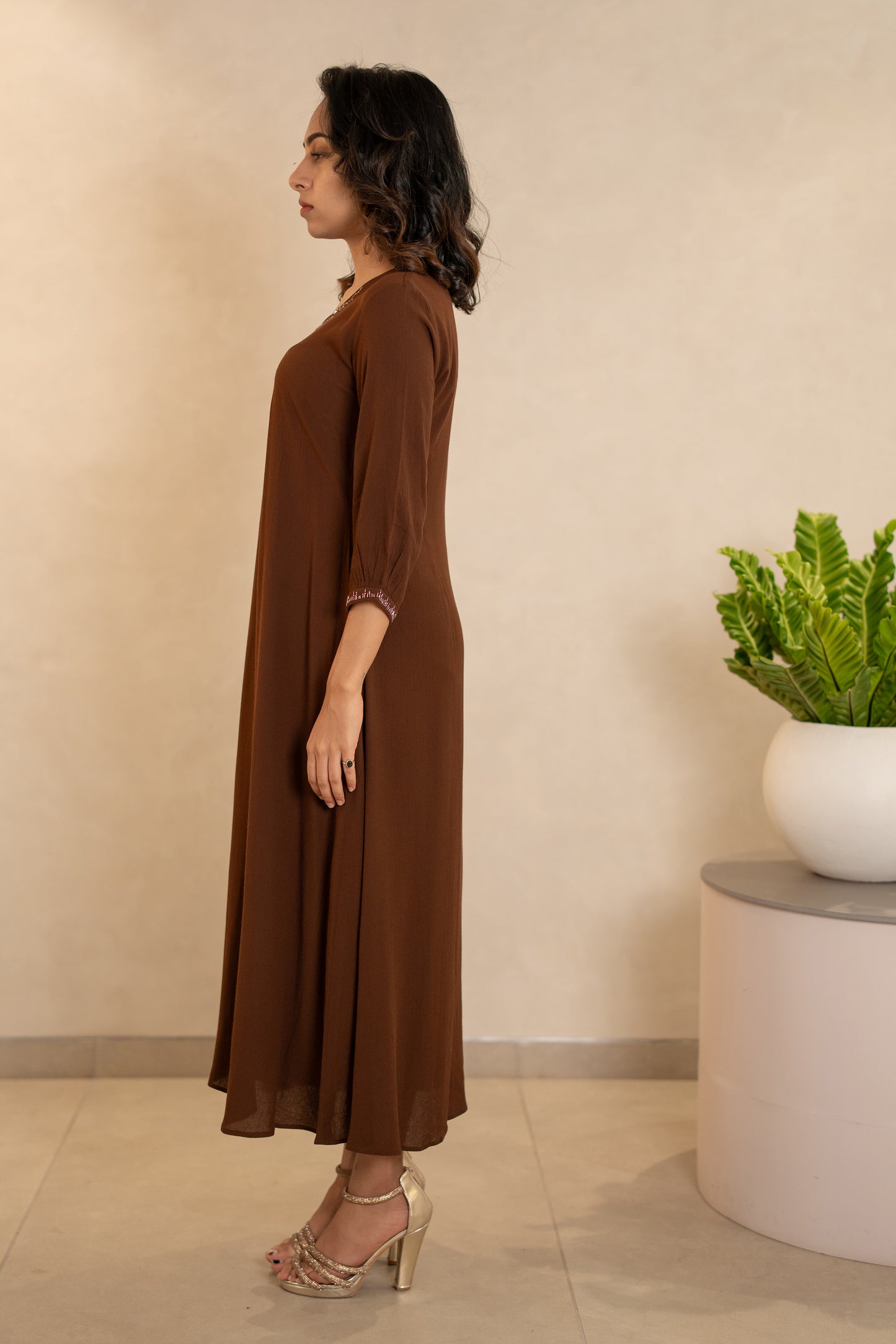 Coffee Brown Rayon kurti