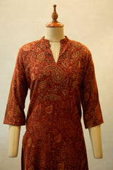 Sienna printed Ajrakh cotton kurti