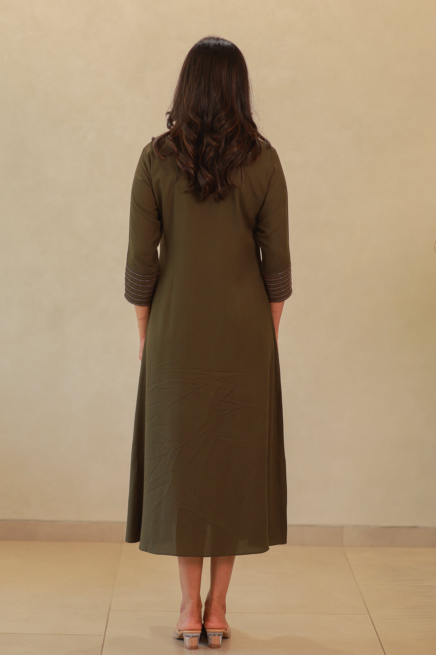 Olive green rayon kurti