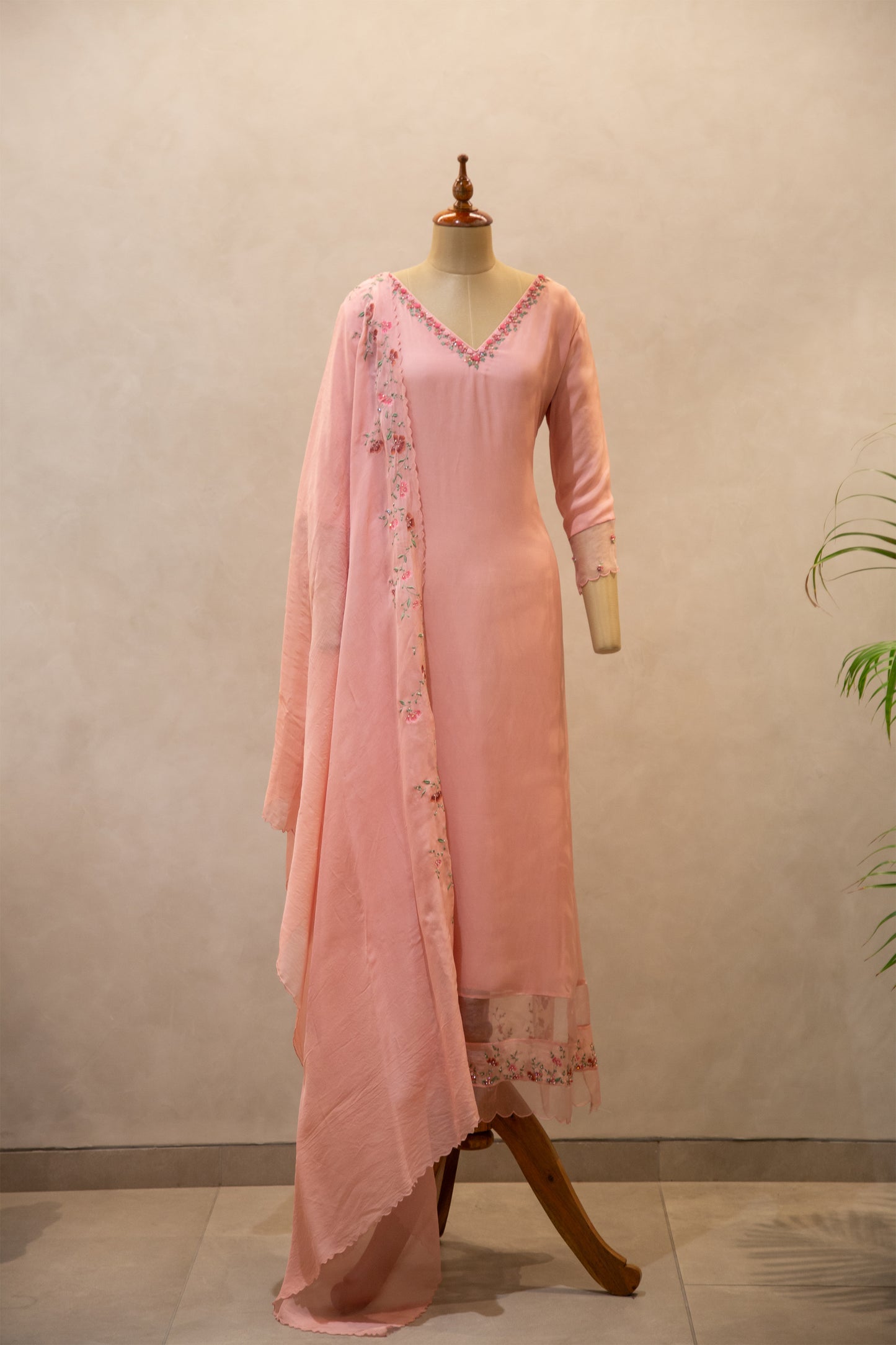 Viscose Organza Semi Stitched Salwar Set