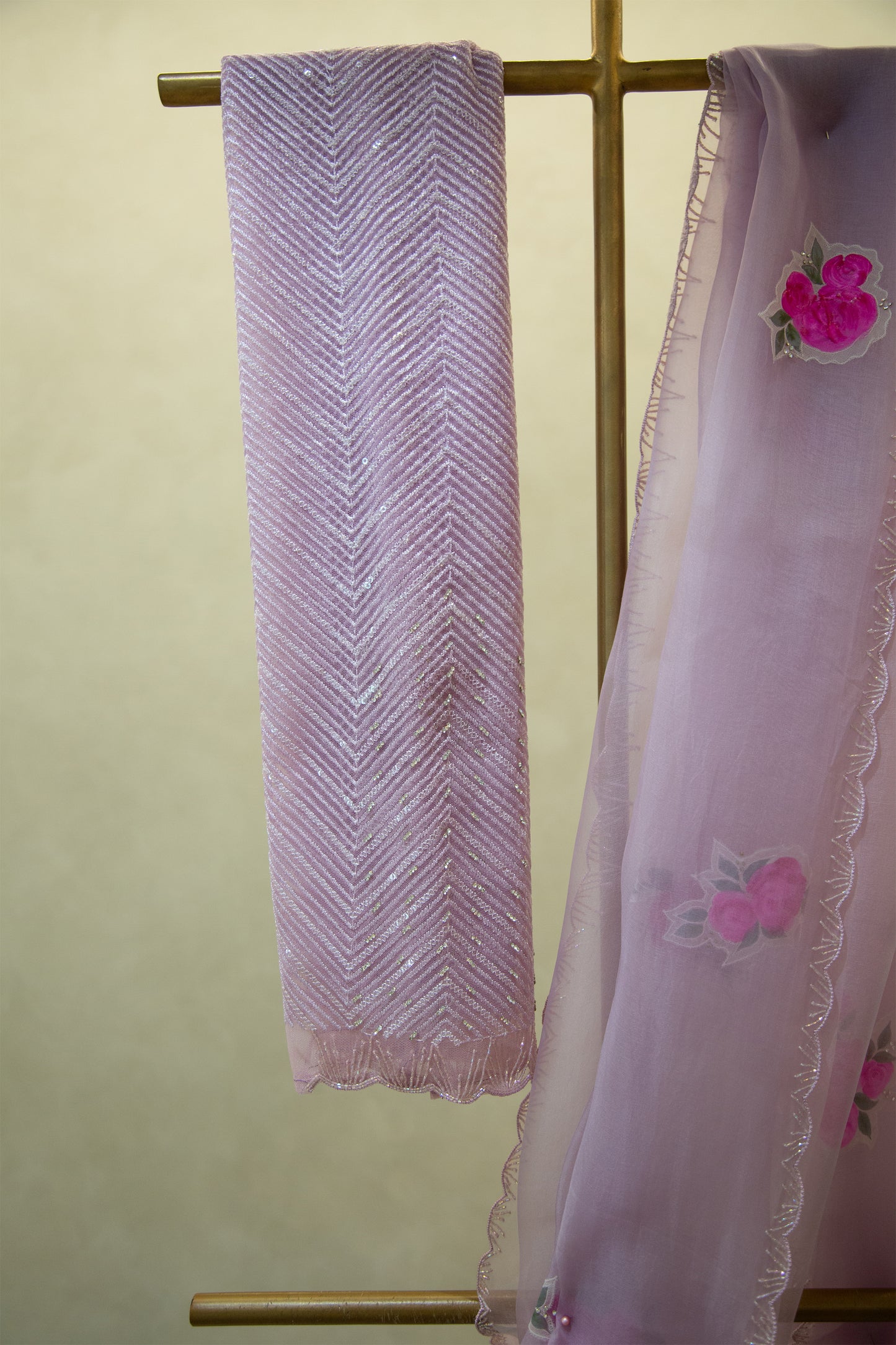 Hand Painted Organza Fabric Saree