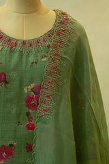 Floral Printed Semi- Stitched Salwar Set