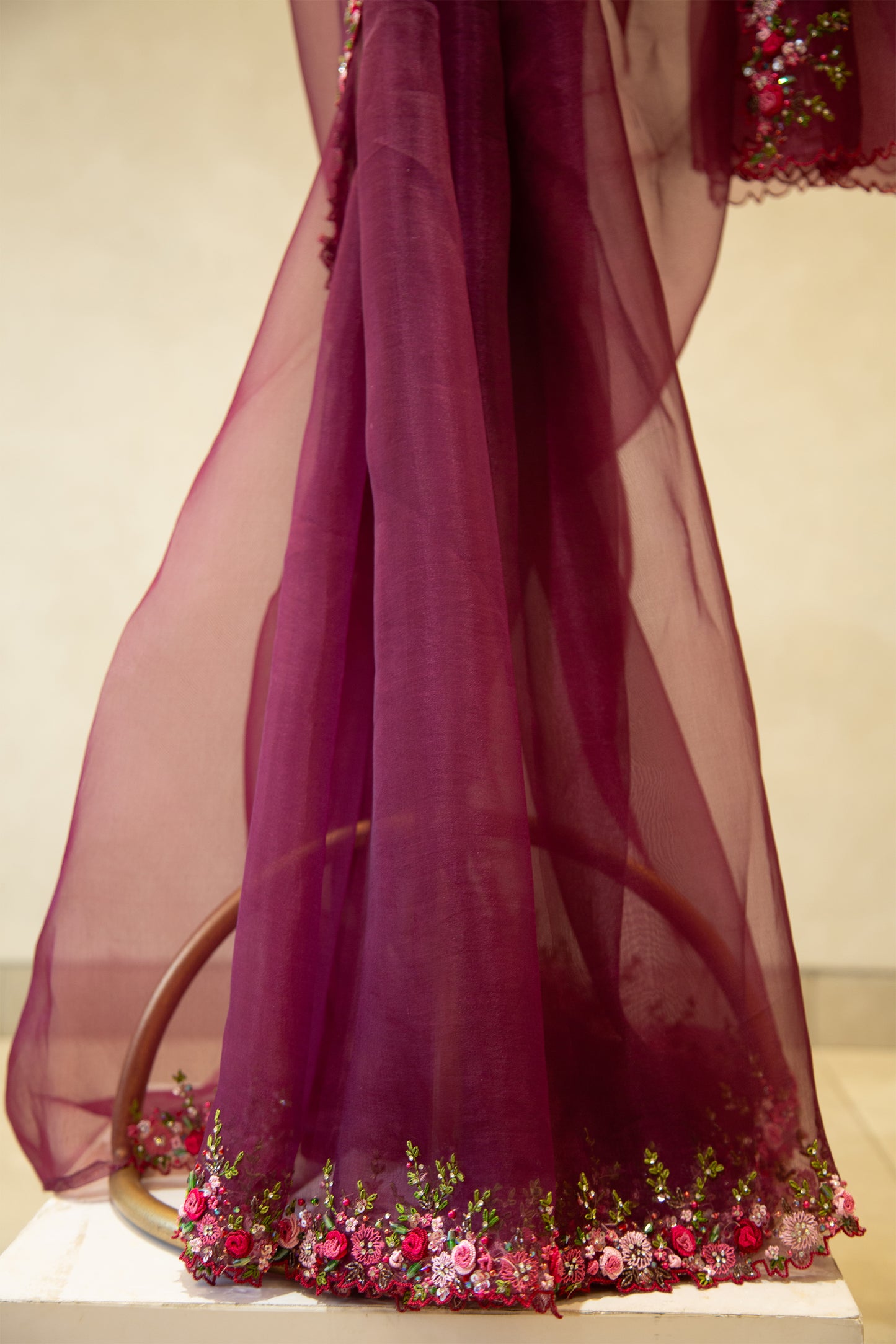 Grape vine organza saree