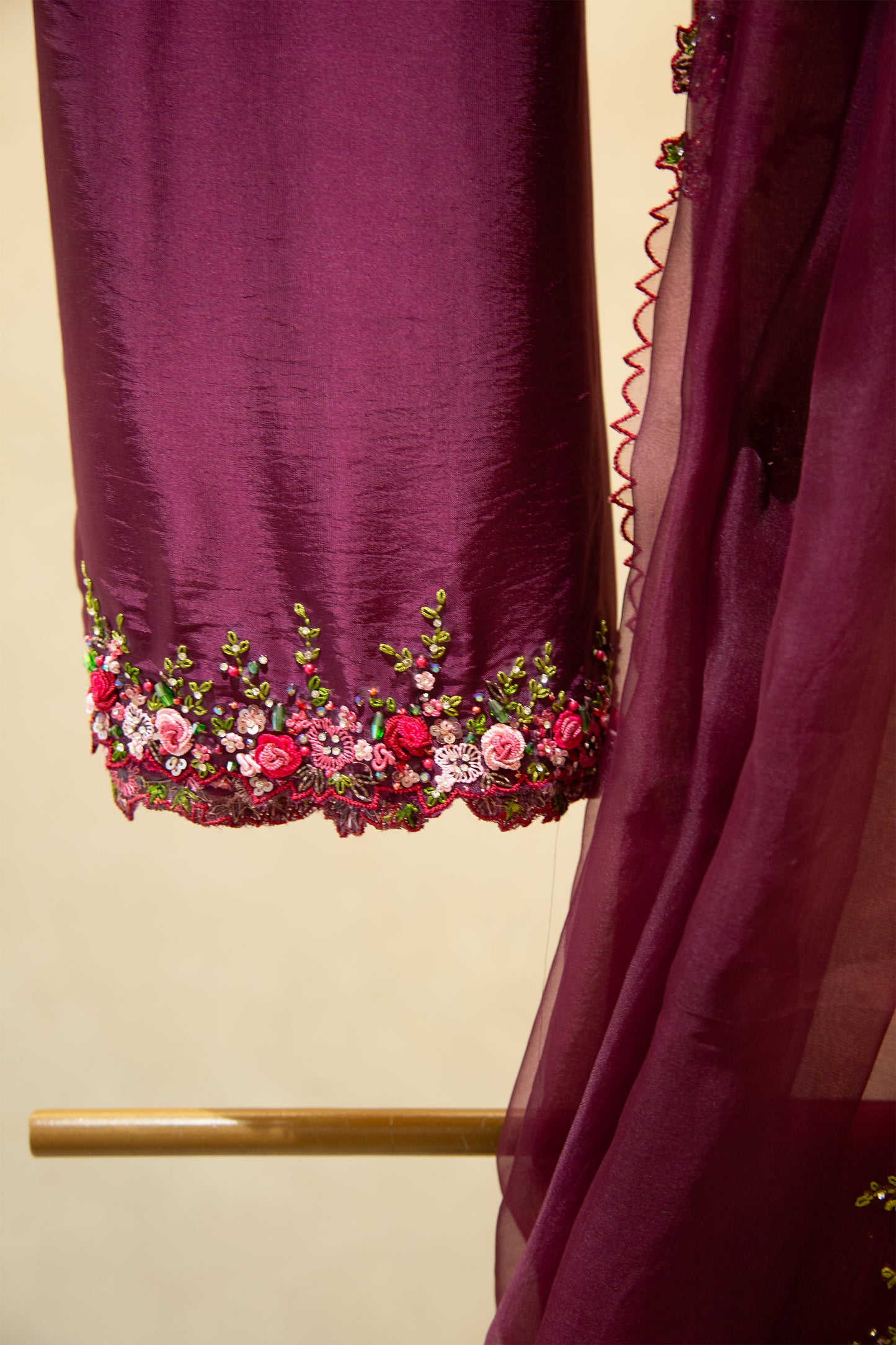 Grape vine organza saree