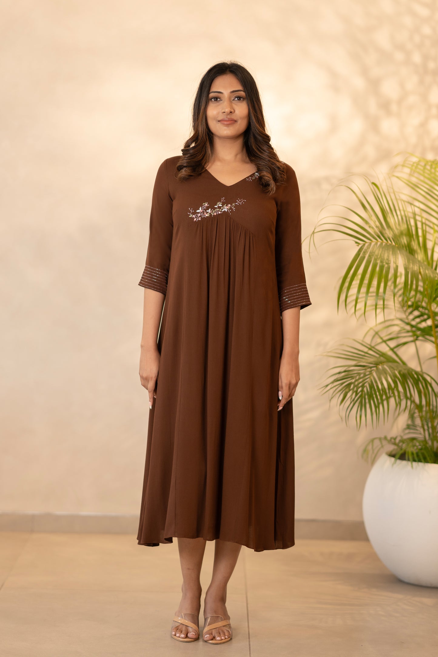 Hand Embroidered Rayon Kurti