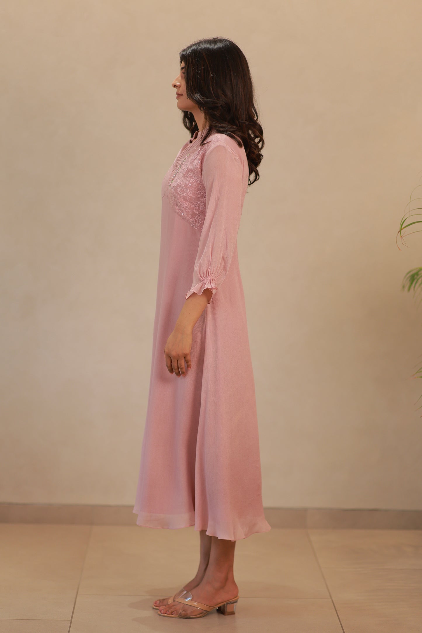 Dusty pink collared Kurti