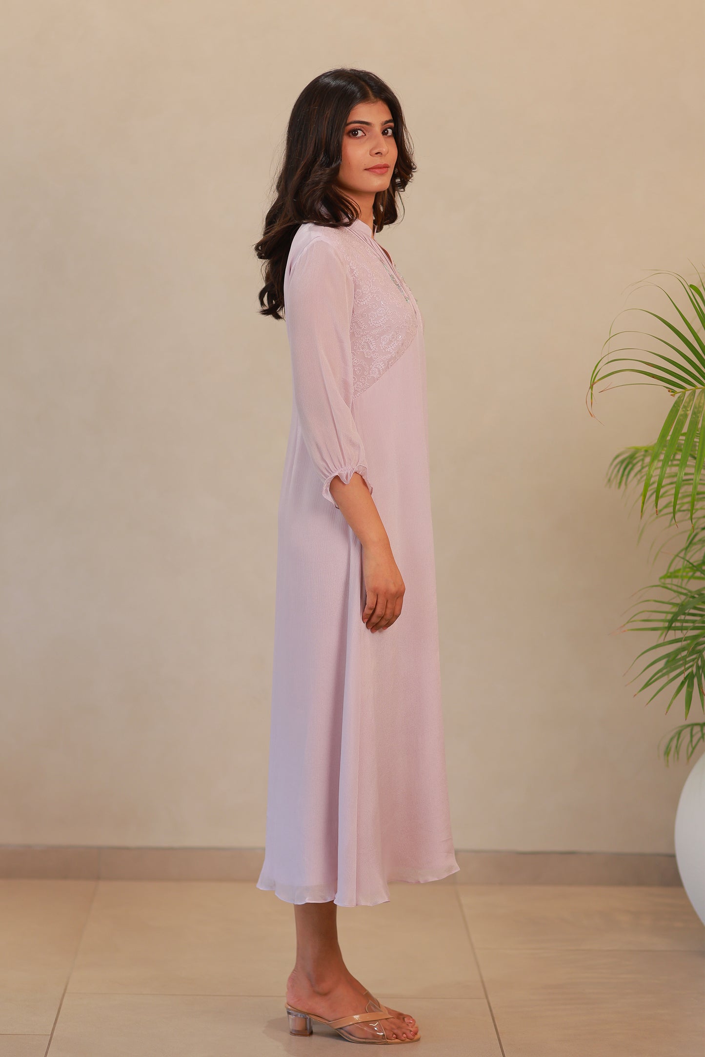 Dusty Lavender collared Kurti