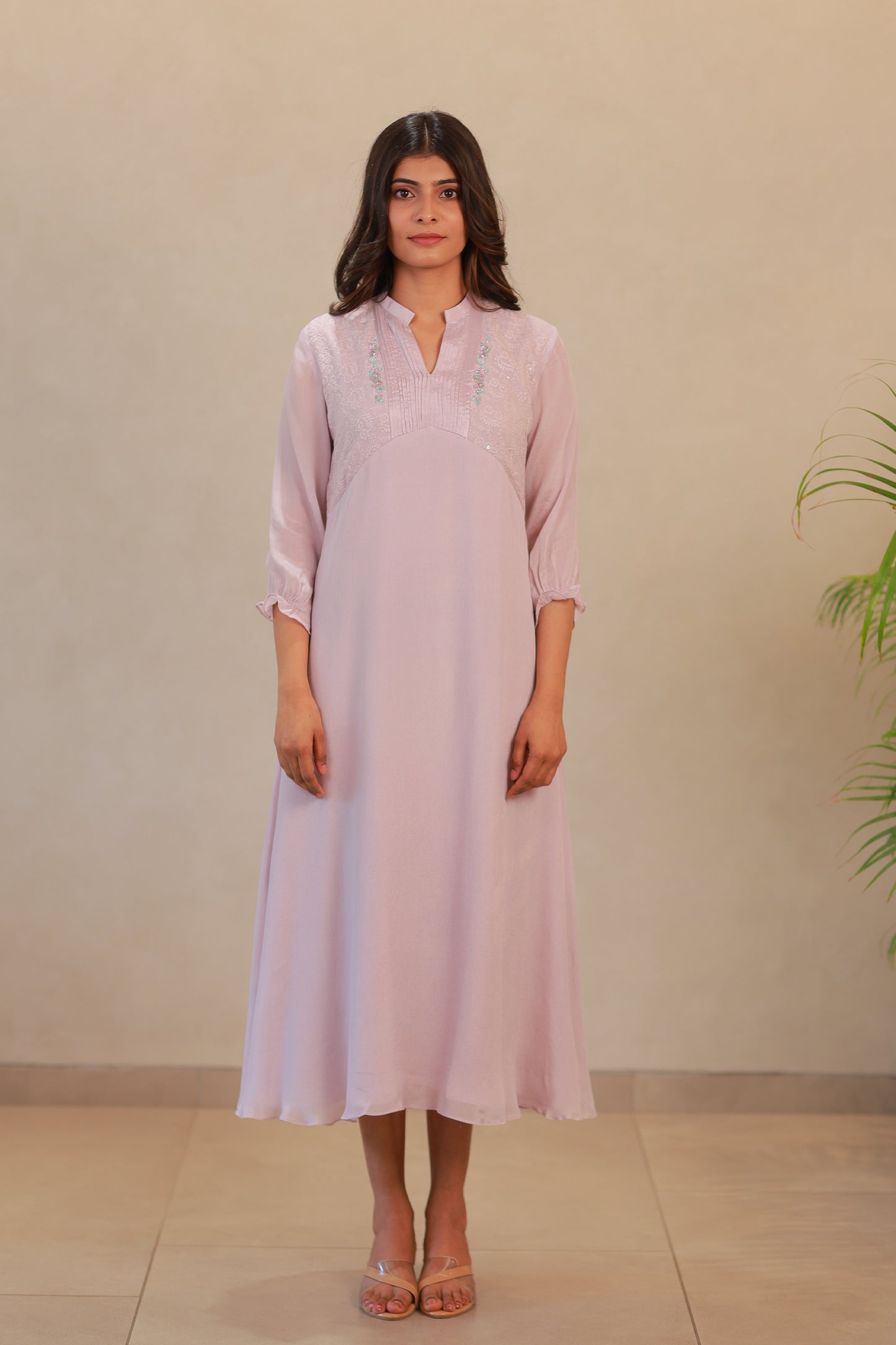 Dusty Lavender collared Kurti