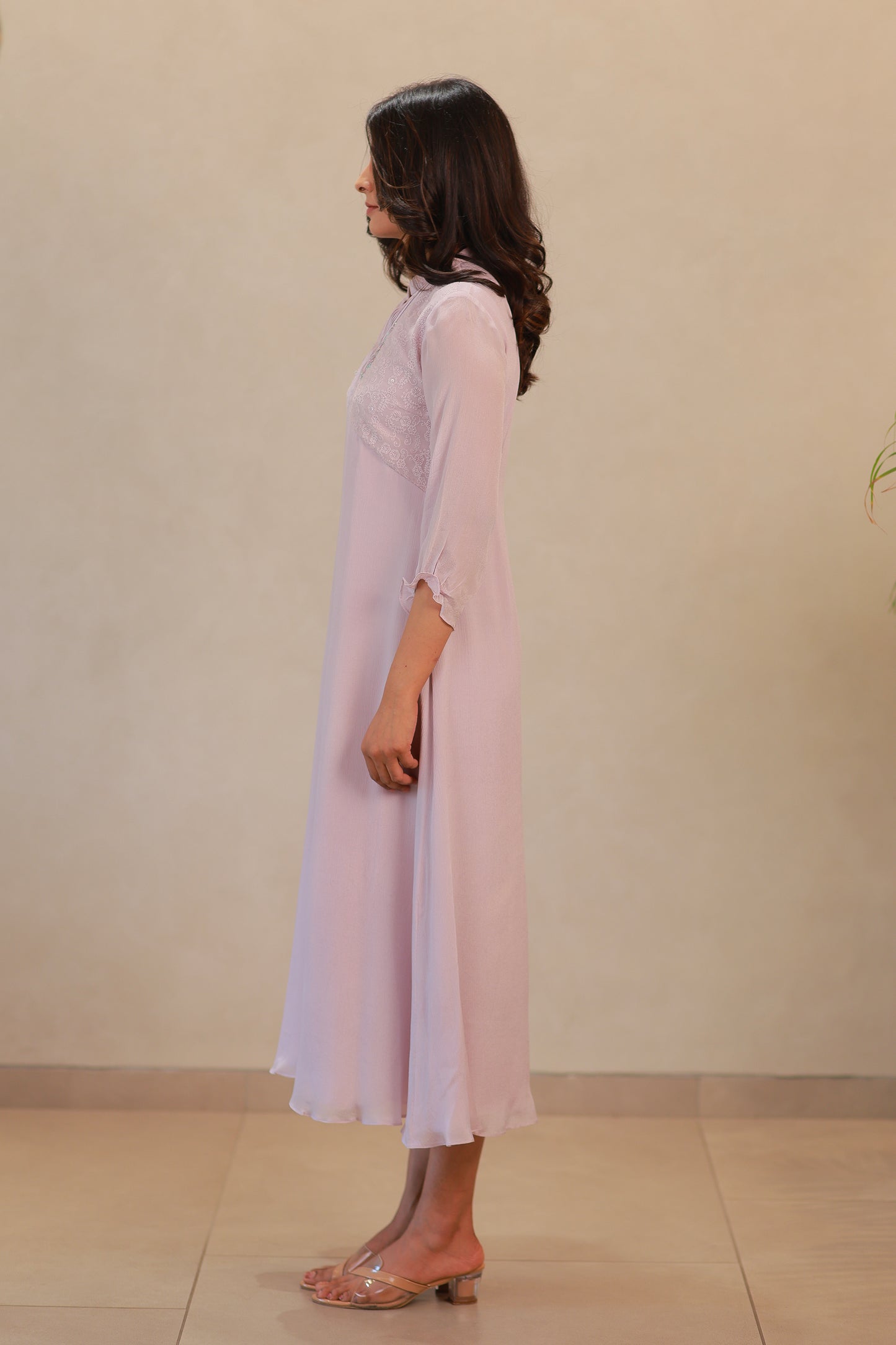 Dusty Lavender collared Kurti