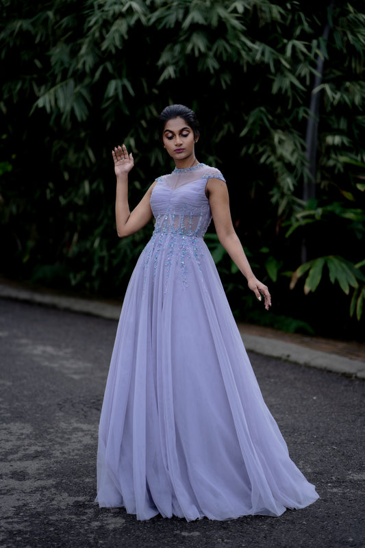 Paris Lavender soft net gown