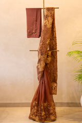 Turkish Organza Saree With Hand Embroidery