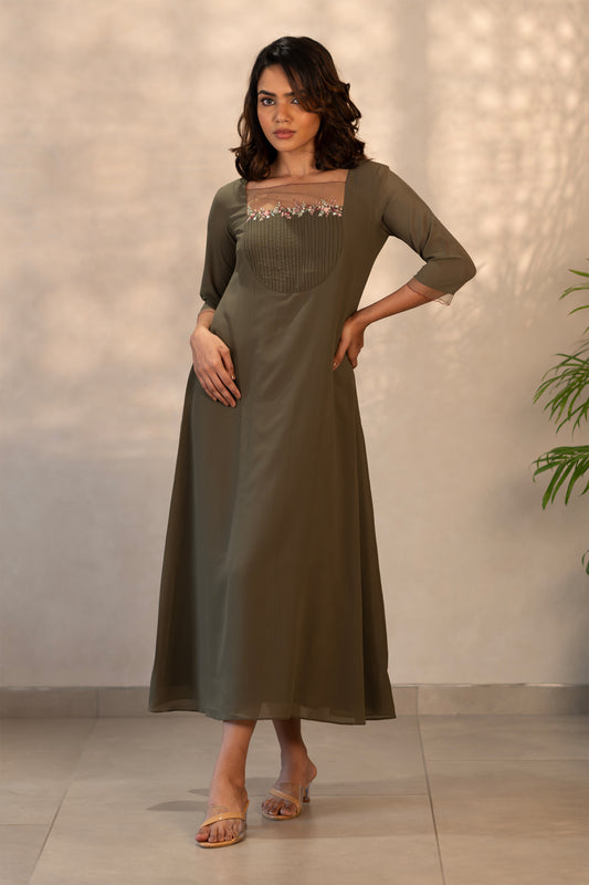 Green Georgette Kurti