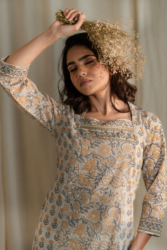 Embroidered Printed Cotton Kurti