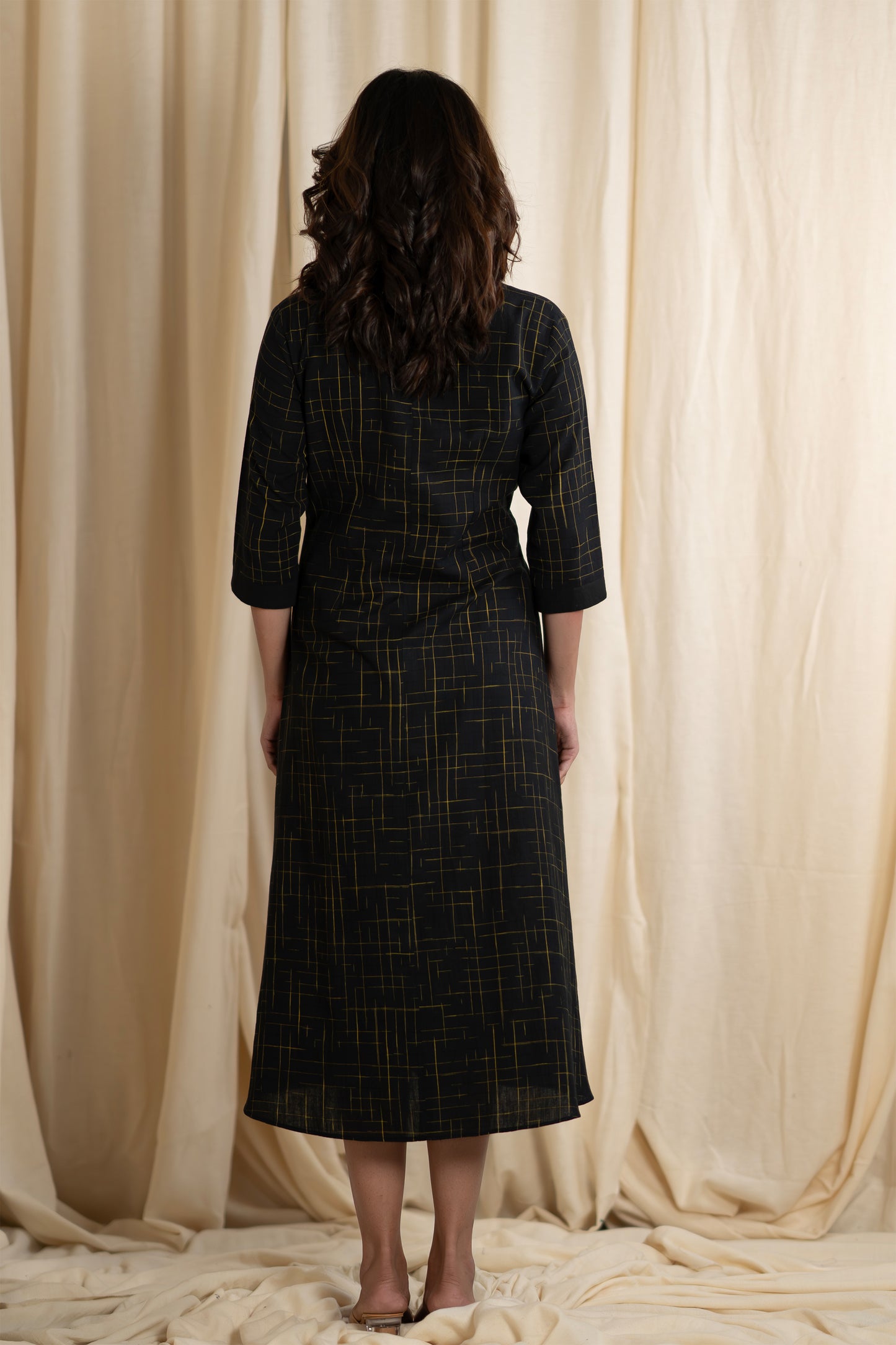 Black Ikat Cotton Frock