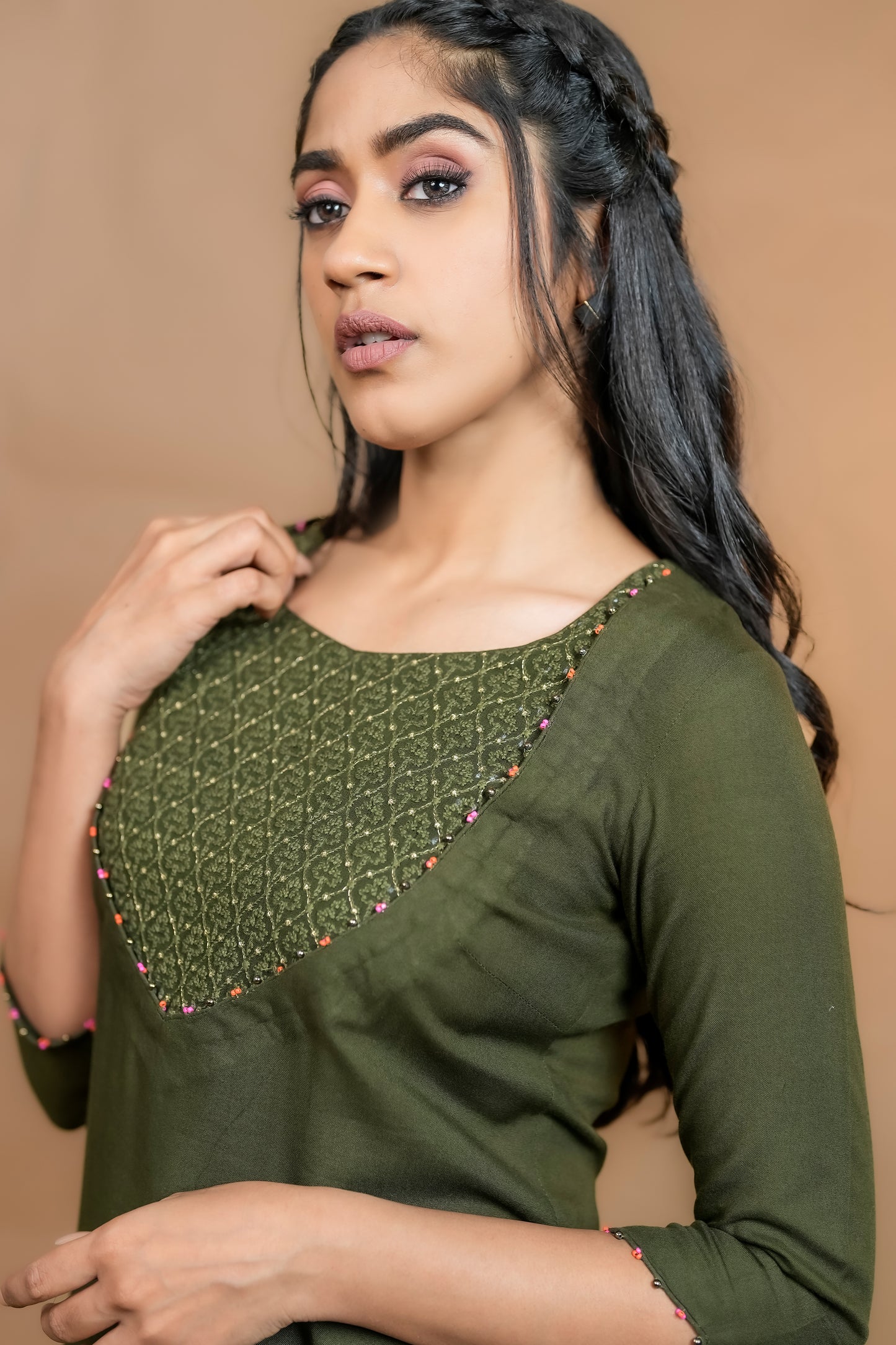 PARIS MEHANDI GREEN KURTI