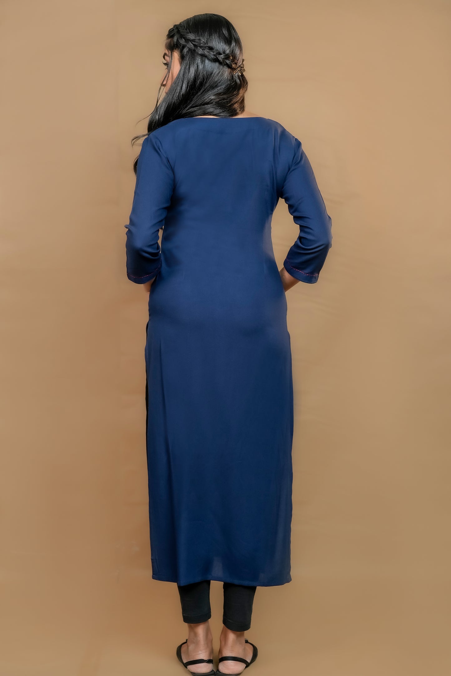 PARIS BLUE AJRAKH POCKET KURTI