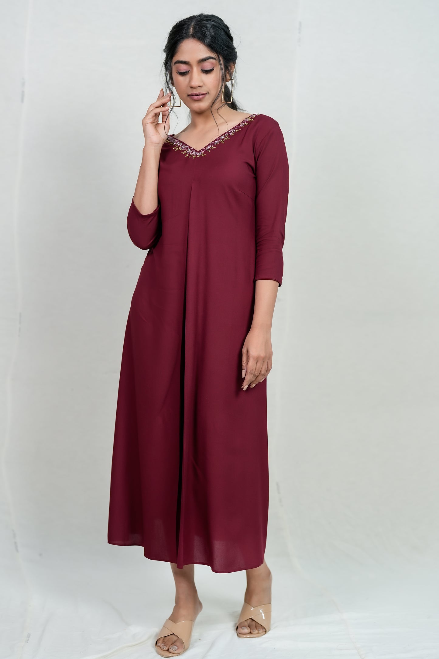 PARIS MAROON RAYON KURTI