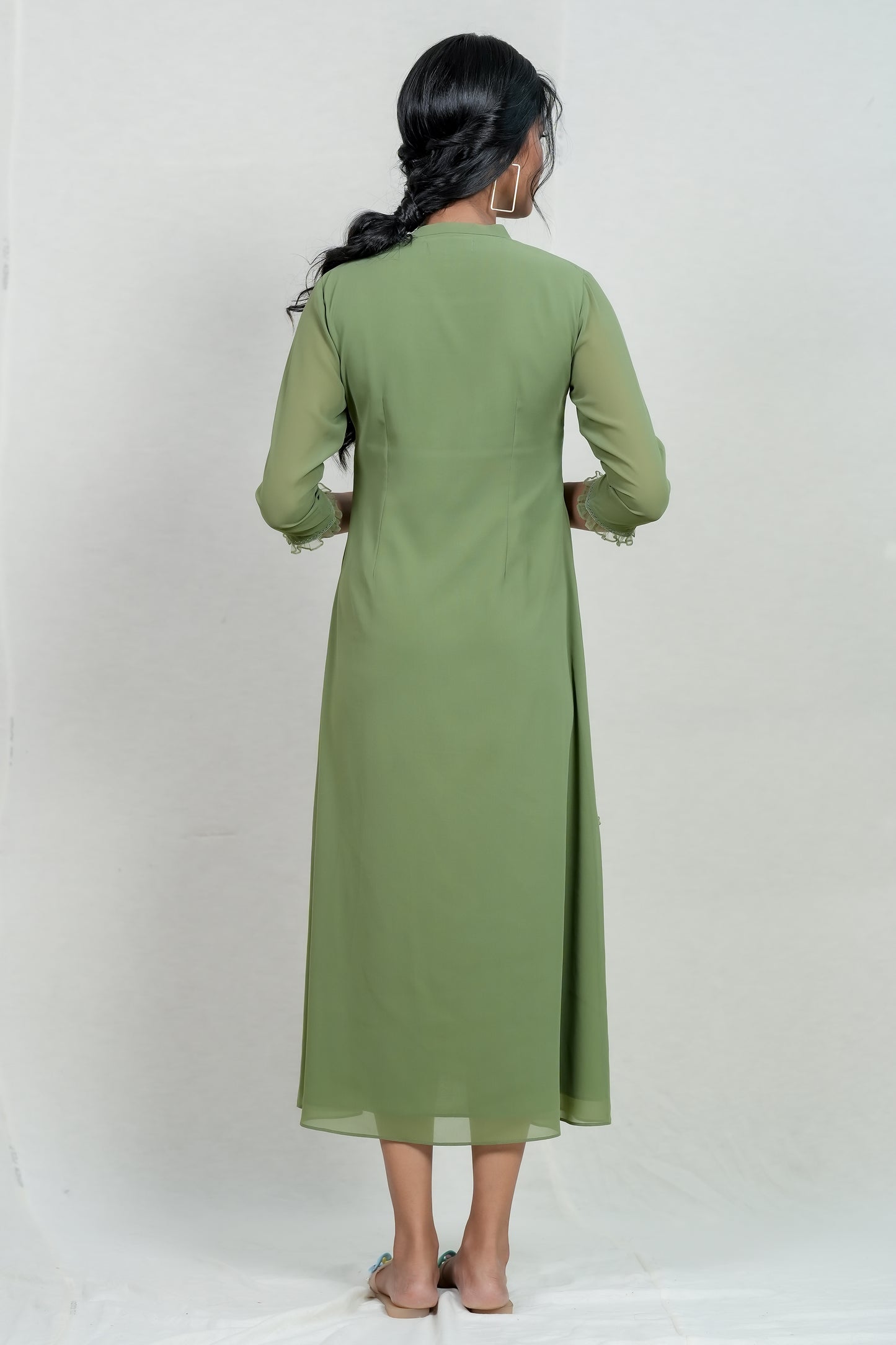 PARIS GREEN PARTY WEAR KURTHI